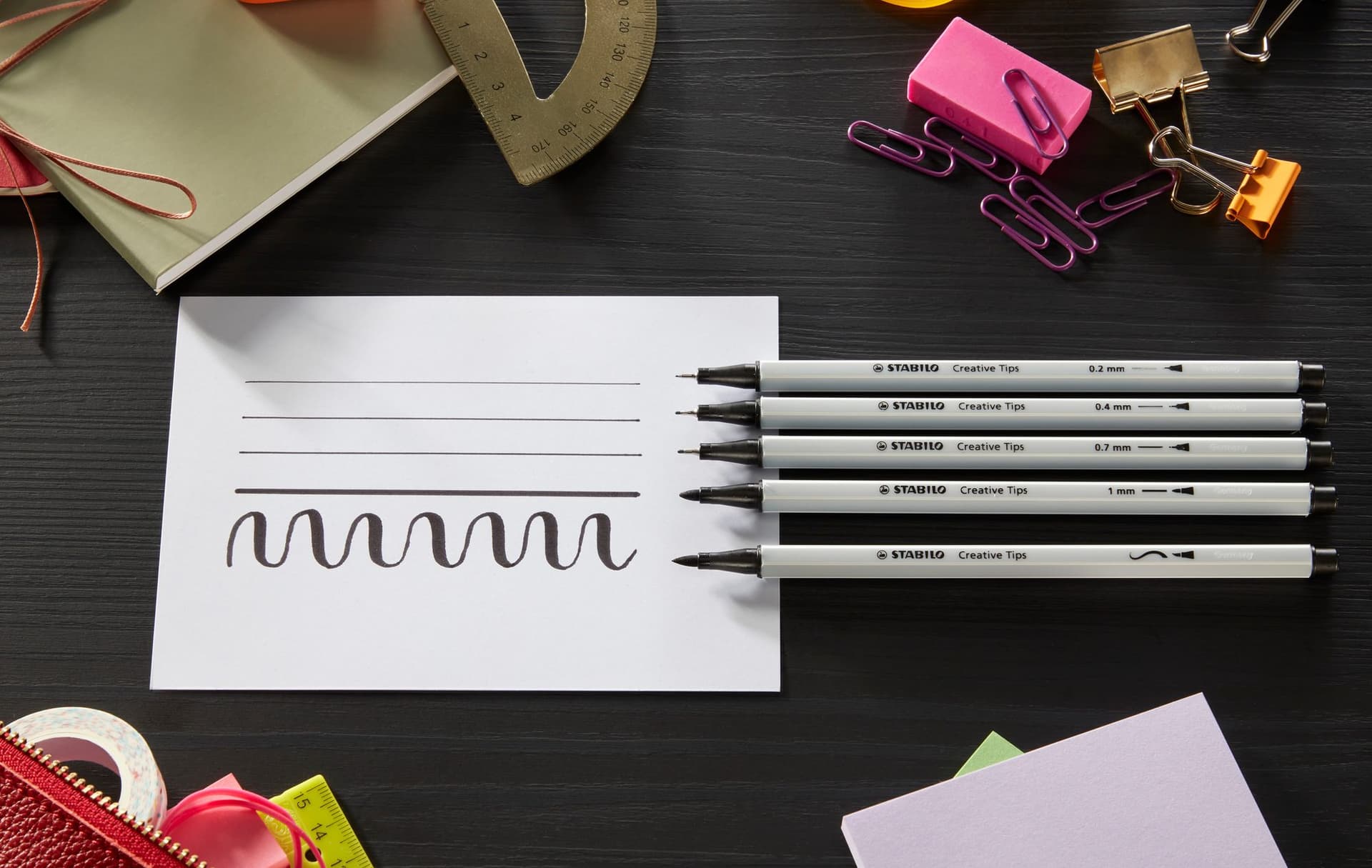 Creative Tips STABILO Arty assorti tips zwart en grijs 10 stuks 2
