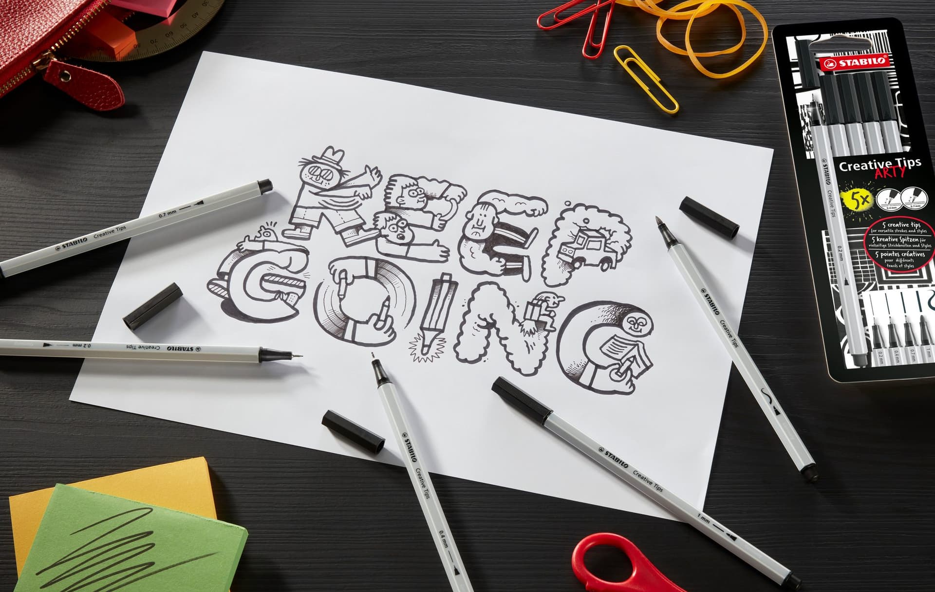 Creative Tips STABILO Arty assorti tips zwart en grijs 10 stuks 5