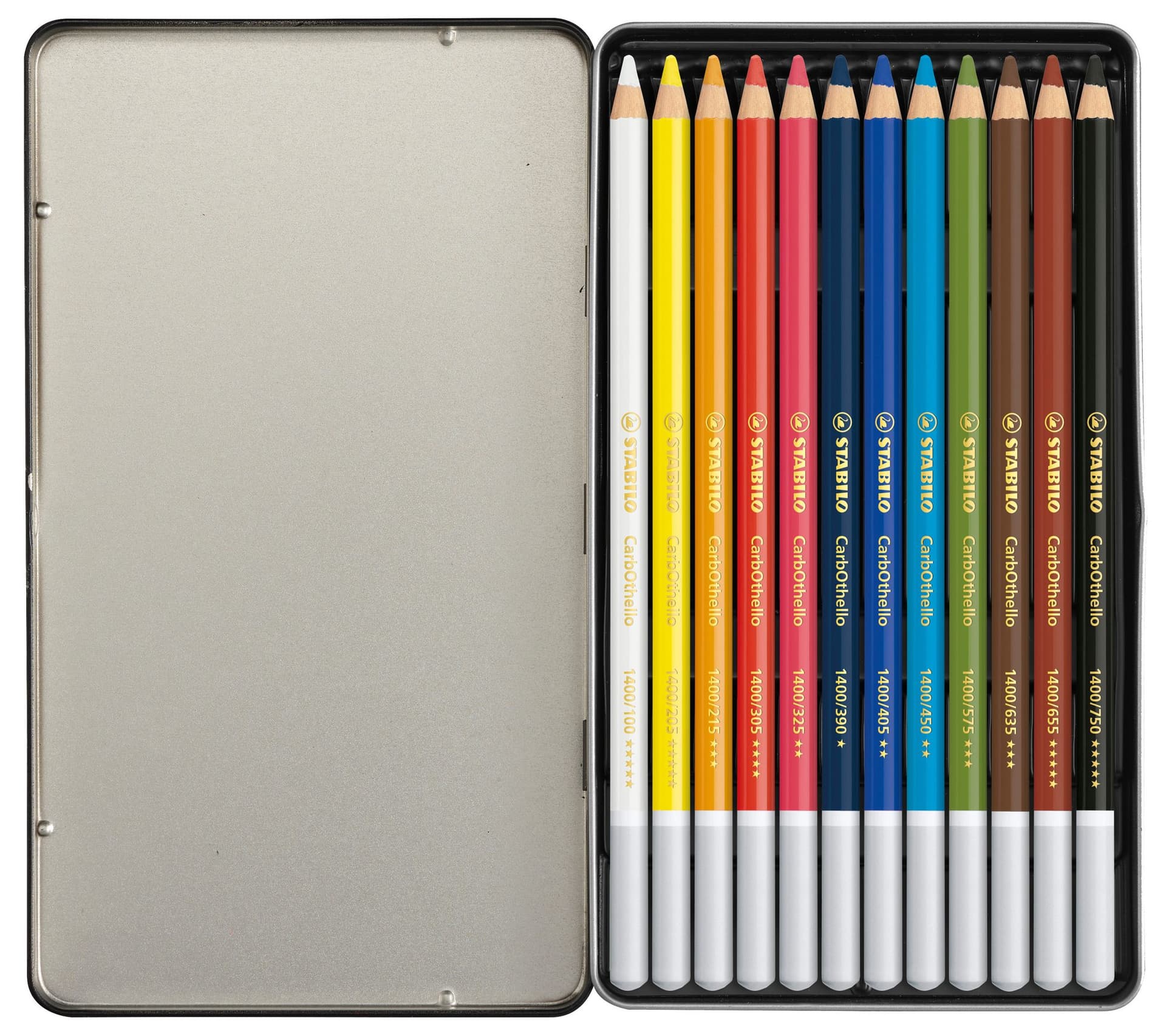 Kleurpotloden STABILO CarbOthello kalkpastel assorti blik à 12 stuks 2