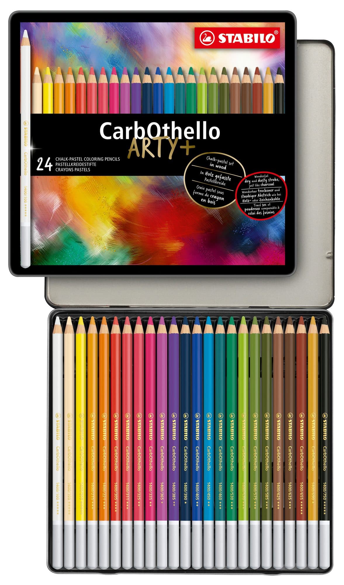Kleurpotloden STABILO CarbOthello kalkpastel assorti blik à 24 stuks 3
