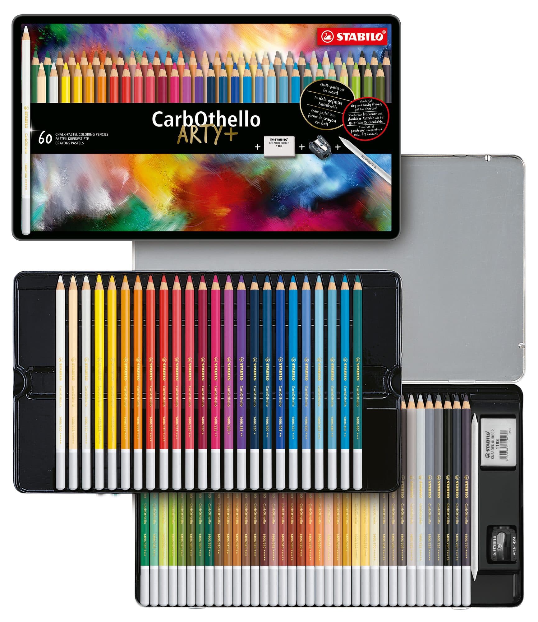 Kleurpotloden STABILO CarbOthello kalkpastel assorti blik à 60 stuks 3