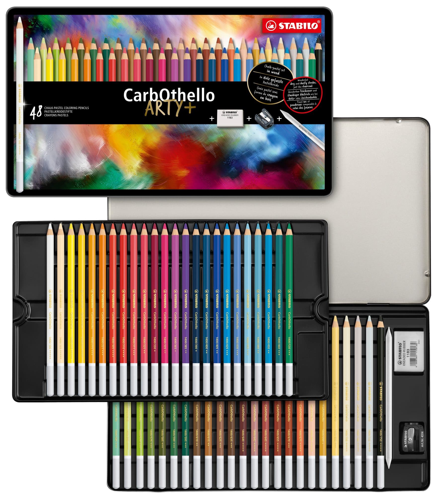 Kleurpotloden STABILO CarbOthello kalkpastel assorti blik à 48 stuks 3