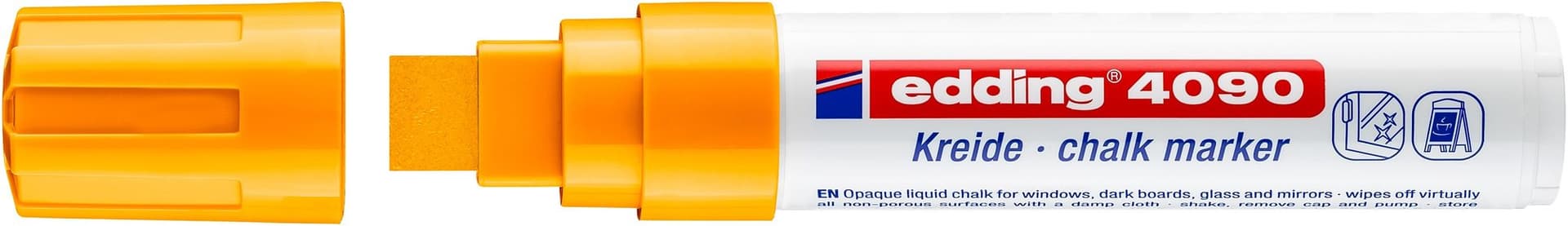 Krijtstift edding 4090 window blok 4-15mm neon oranje