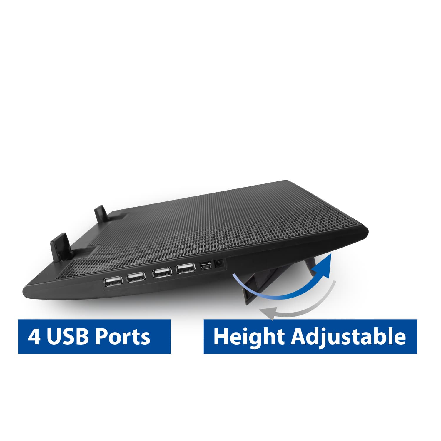 Laptopstandaard ACT 2 standen met ventilator 4-p hub 5