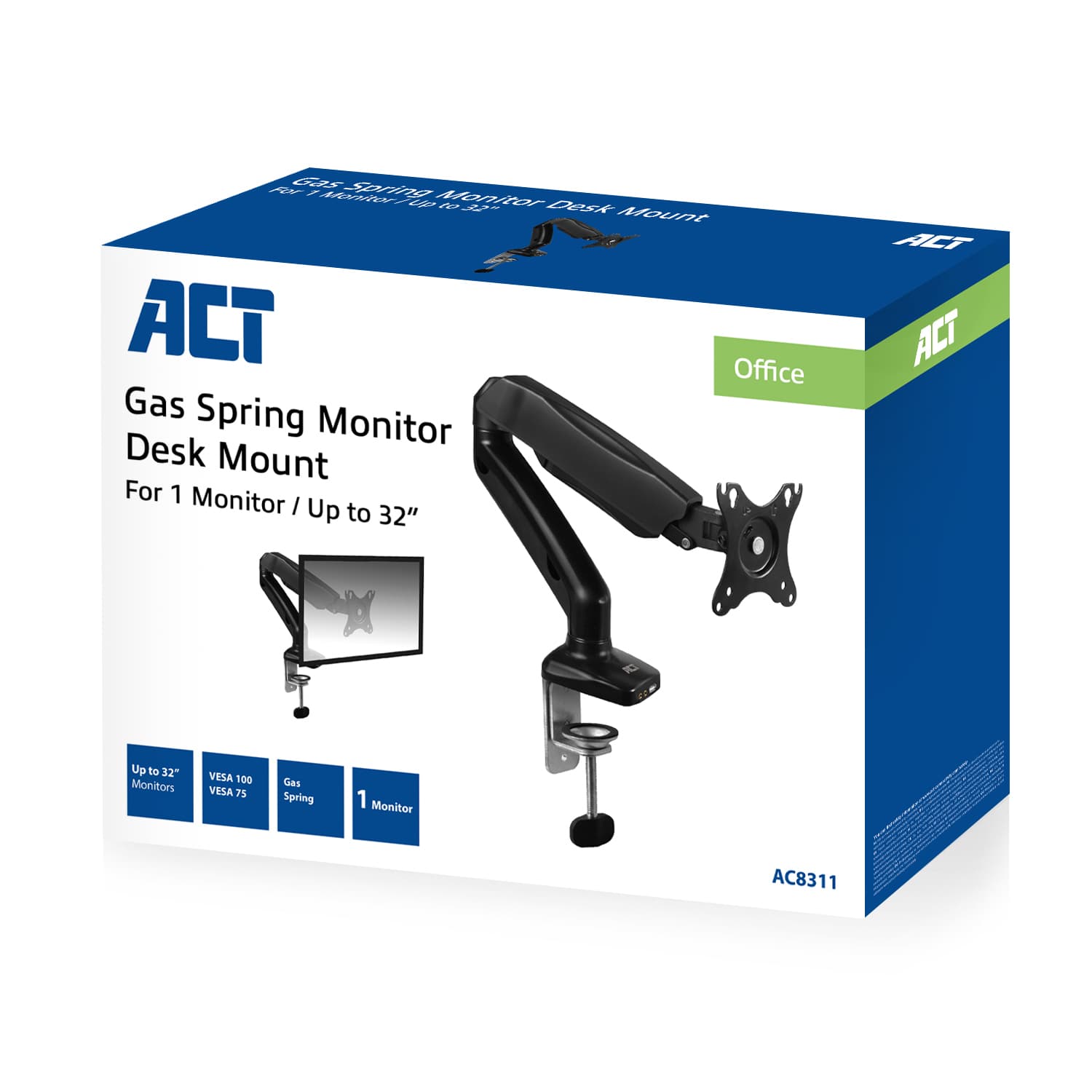 Monitorarm ACT office met gasveer 1 scherm 7