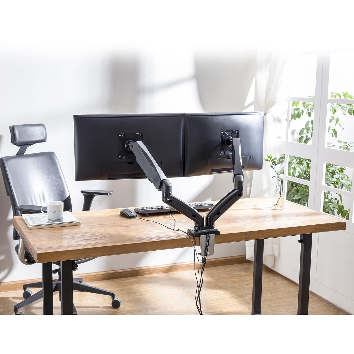 Monitorarm ACT office met gasveer 2 schermen 2