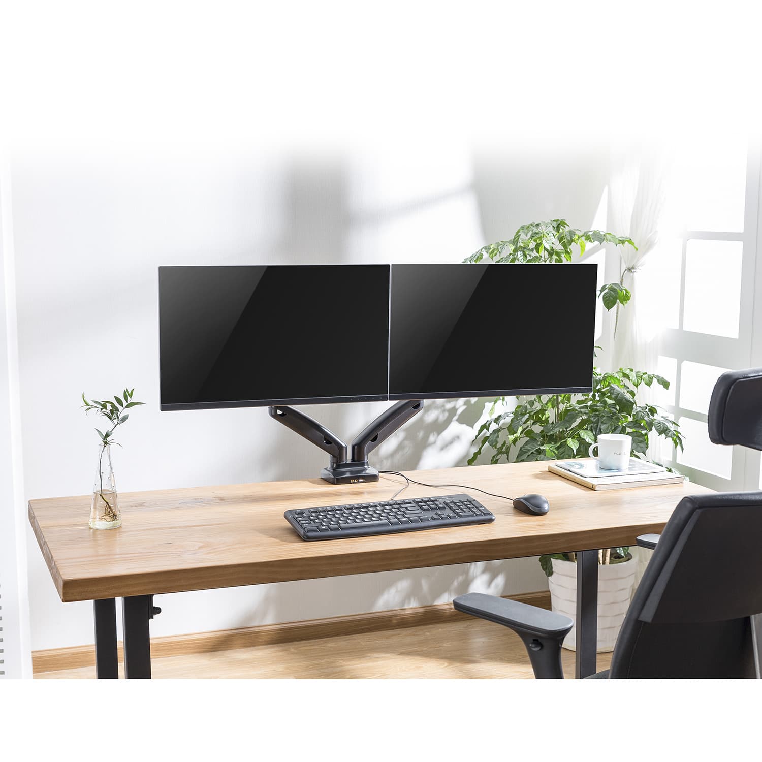 Monitorarm ACT office met gasveer 2 schermen 3