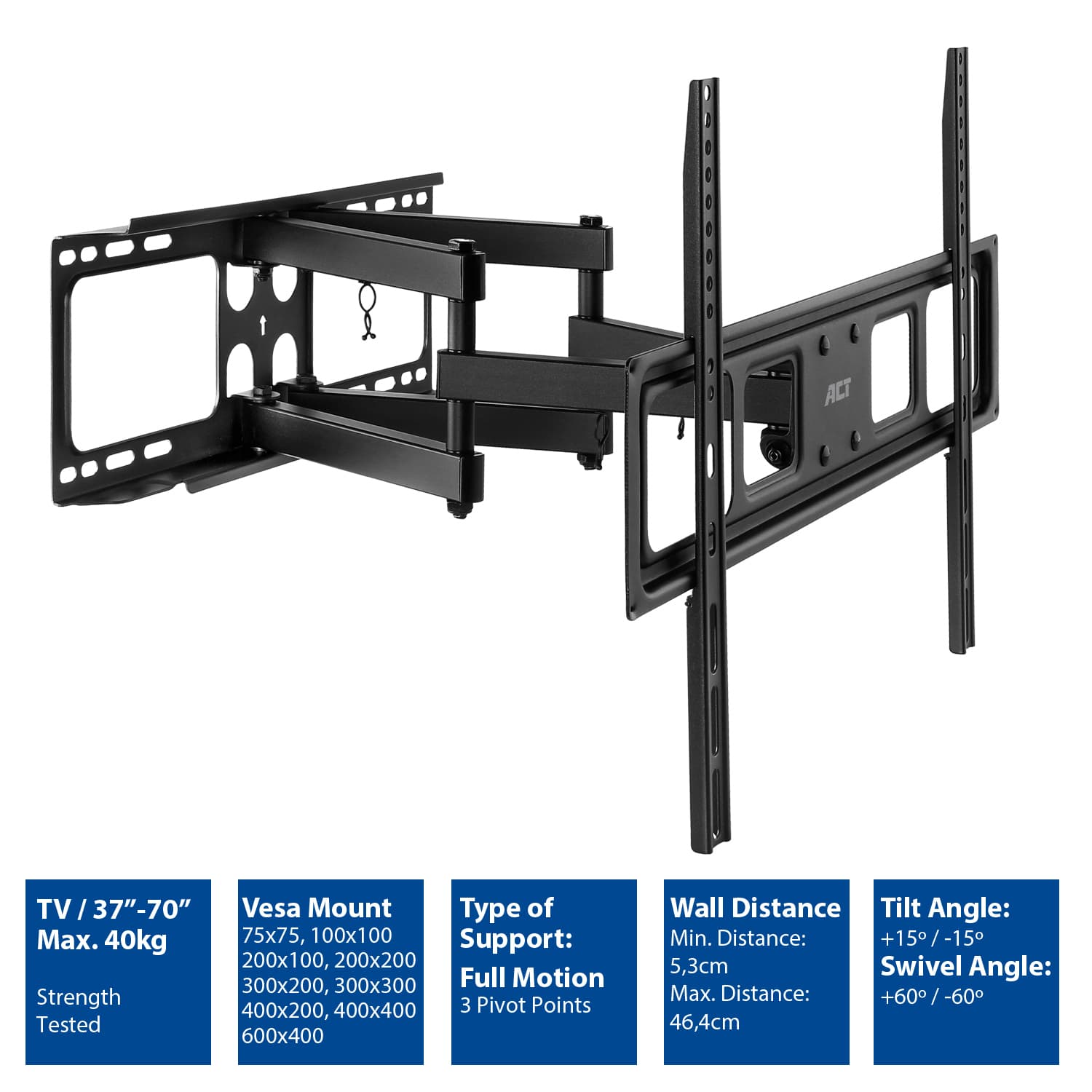 TV wandsteun ACT Full motion 37 tot 70 inch VESA 3