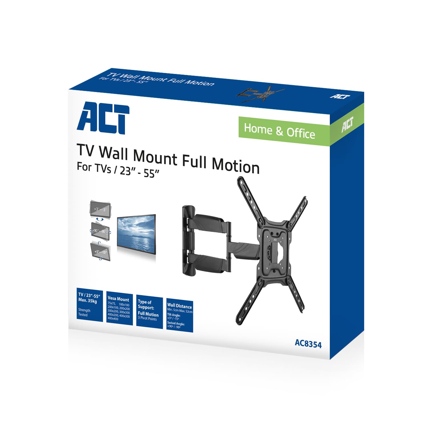 TV wandsteun ACT Full motion 23 tot 55 inch VESA 2