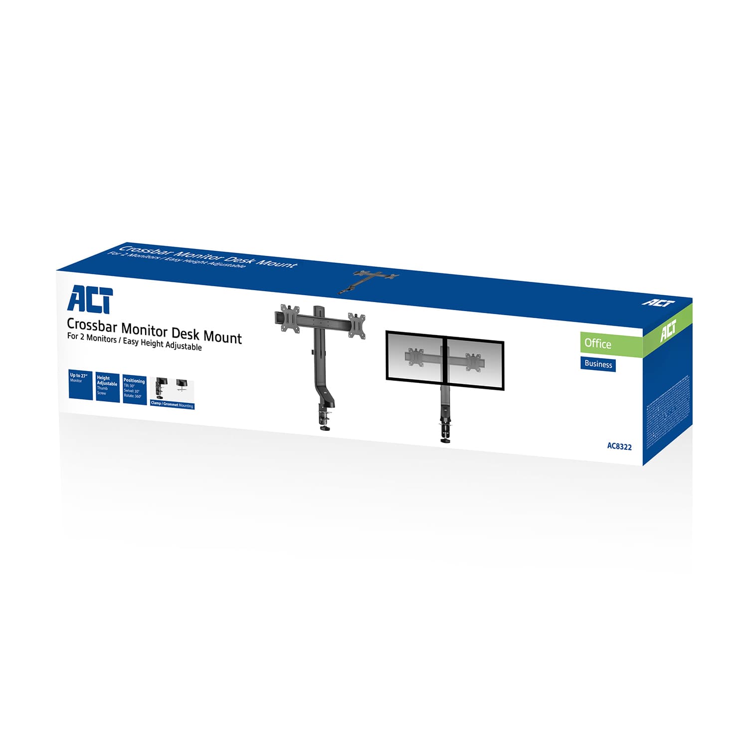 Monitorarm ACT office crossbar 2 schermen verstelbaar 7