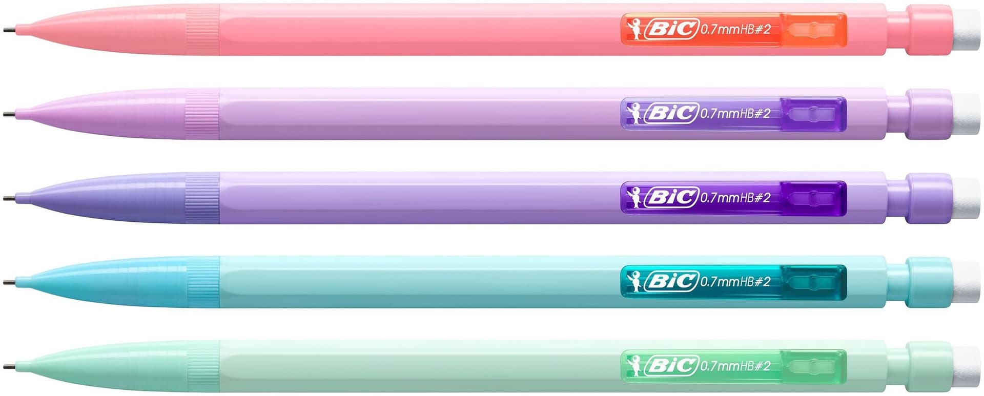 Vulpotlood Bic Matic Pastel HB 0.7mm pastel assorti 2