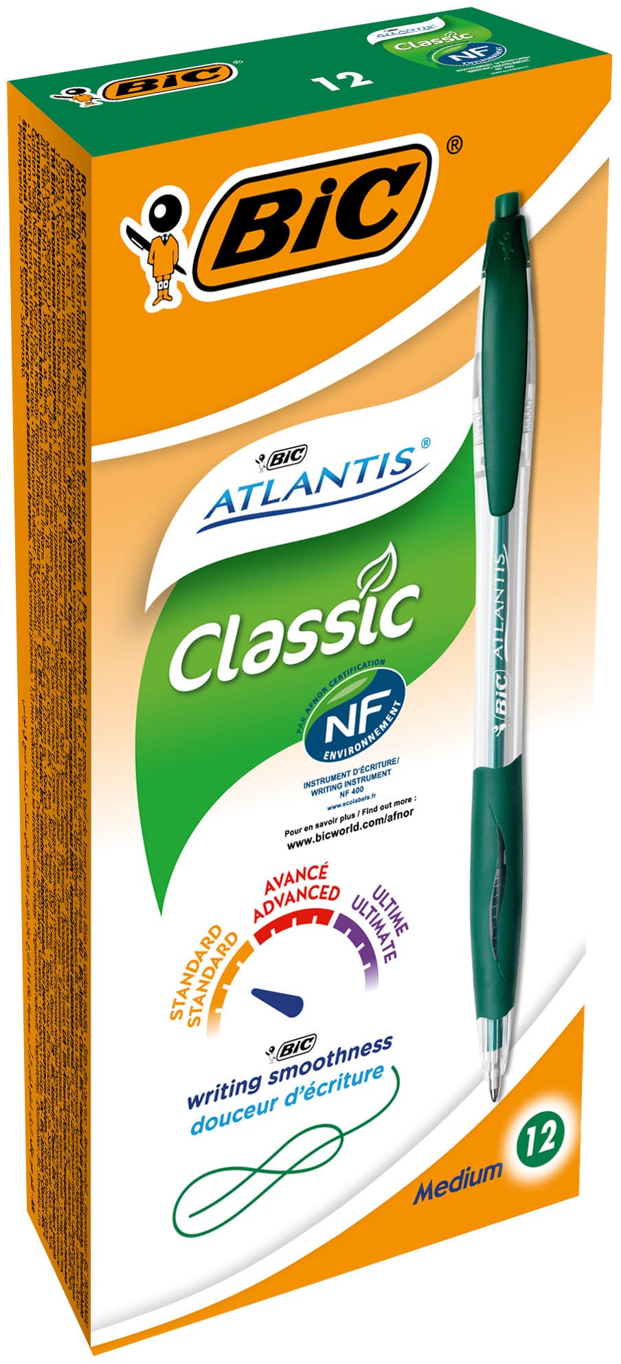 Balpen Bic Atlantis classic grip clic medium groen 2