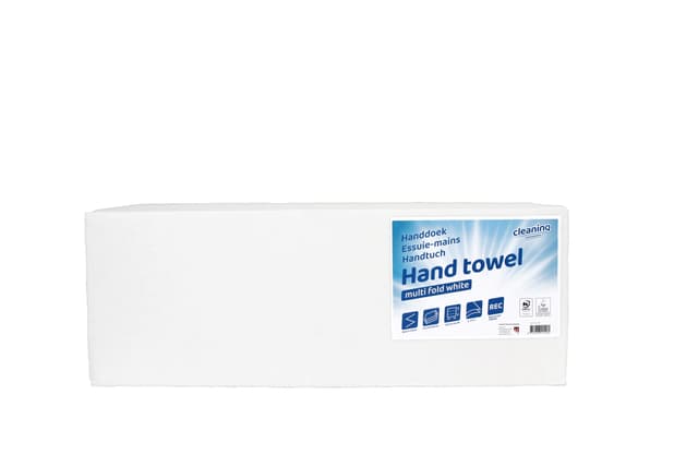 Handdoek Cleaninq H2 i-vouw 2-laags 205x240mm 25x150 vel wit 3