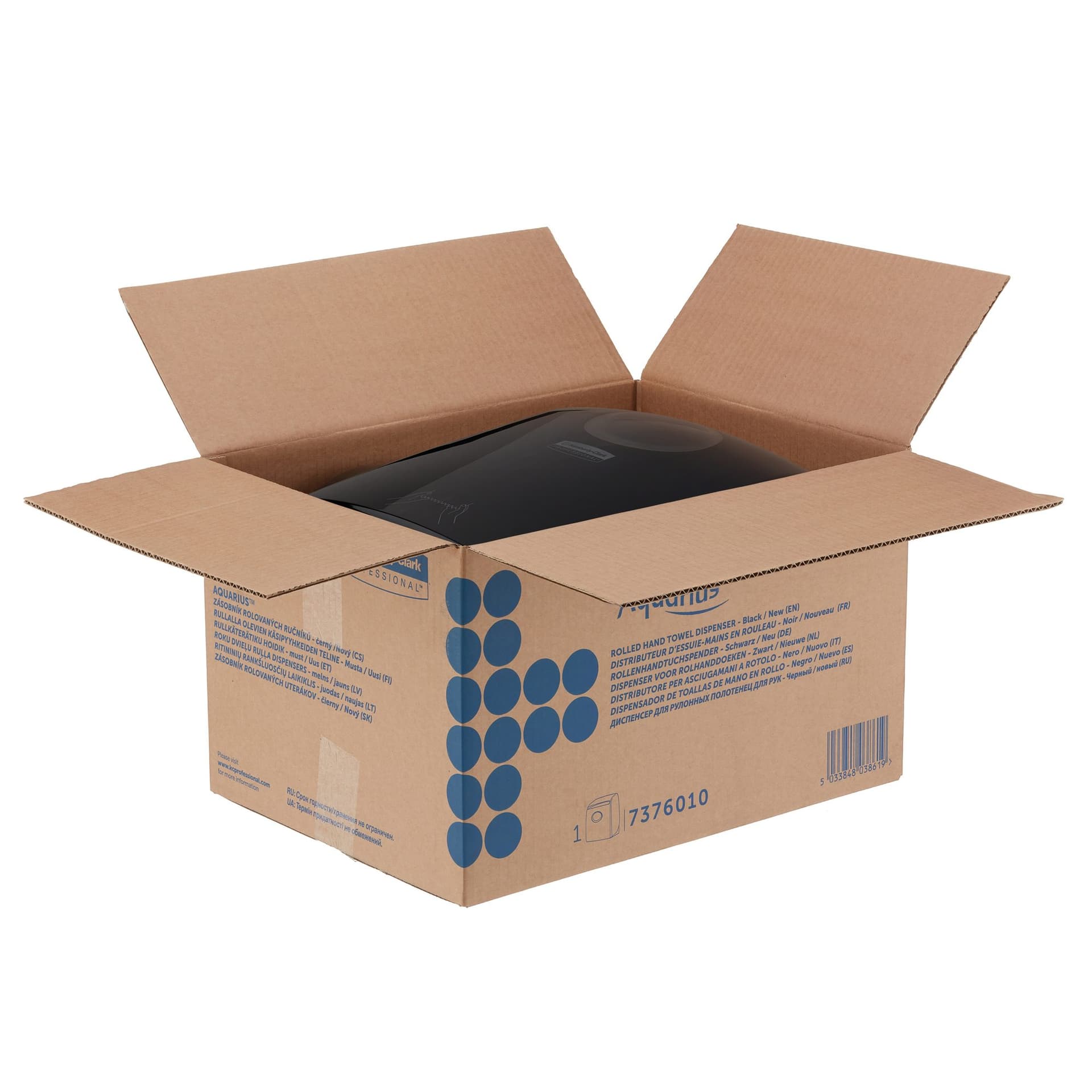 Handdoekroldispenser Aquarius zwart 7376 3