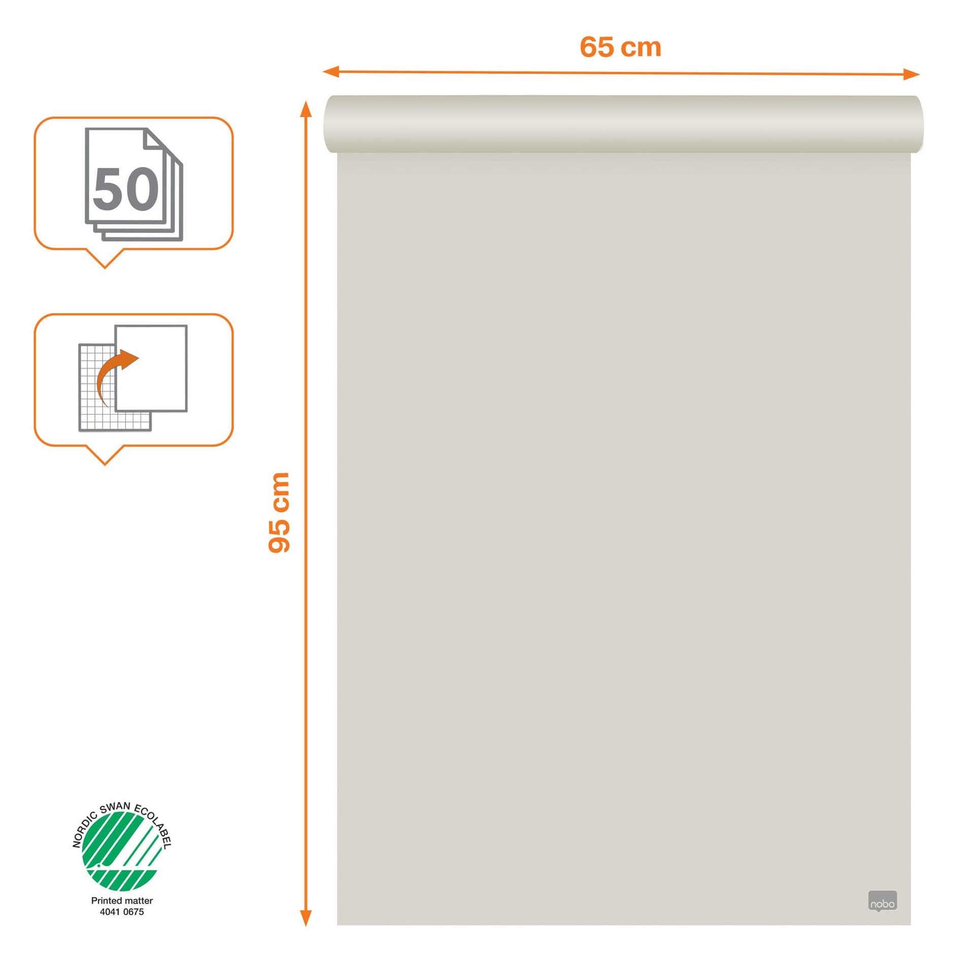 Flipoverpapier Nobo standaard 65x95cm dubbelzijdig rol 50vel 4