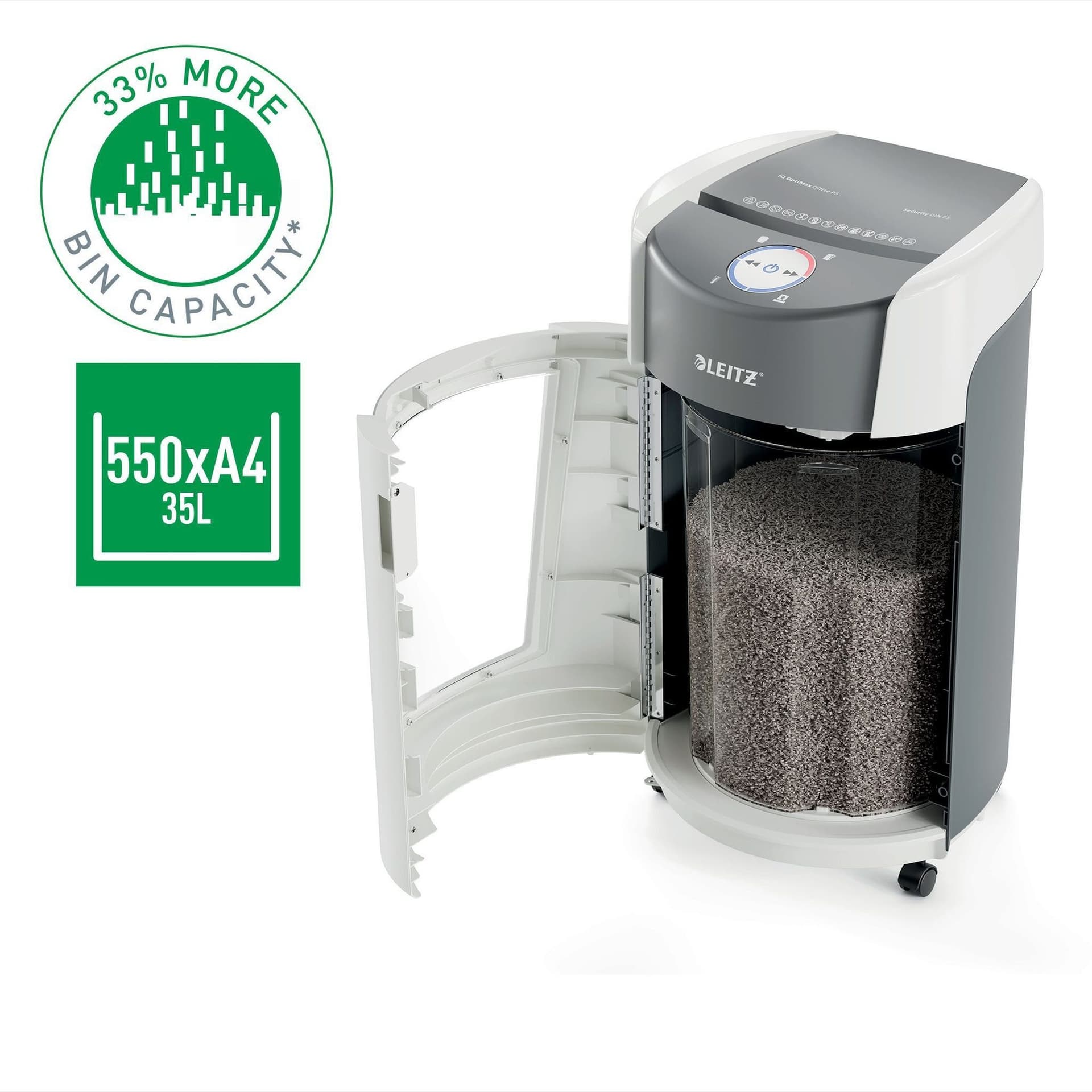 Papiervernietiger Leitz IQ OptiMax 550 Office P5 snippers 2x15mm 7