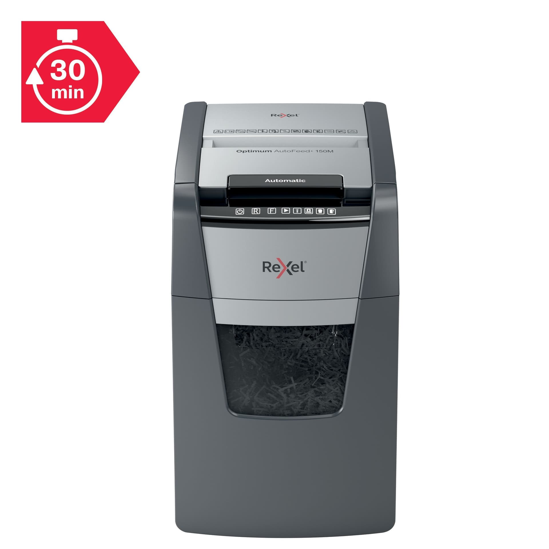 Papiervernietiger Rexel Optimum Auto+ 150M P5 snippers 2x15mm 7