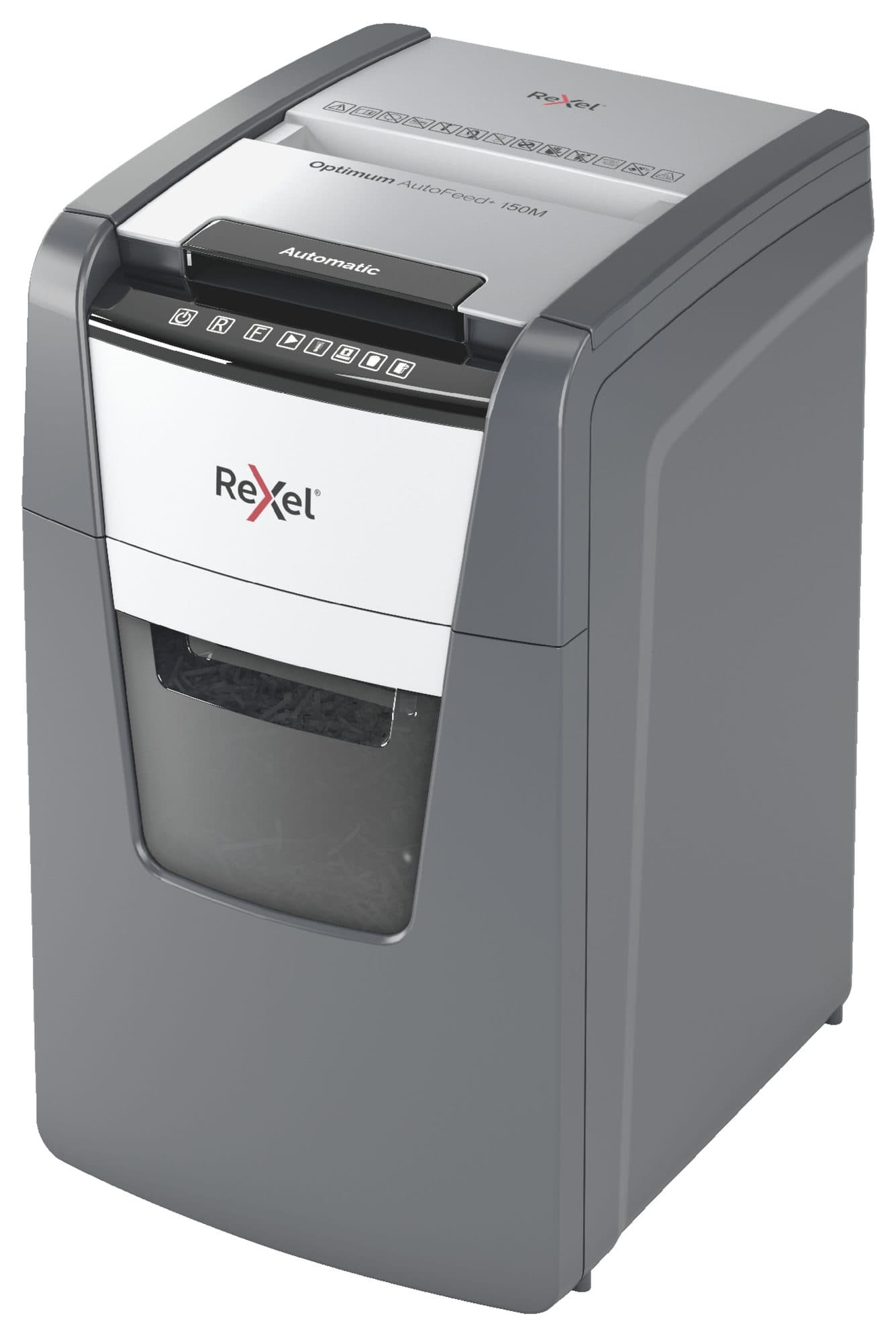 Papiervernietiger Rexel Optimum Auto+ 150M P5 snippers 2x15mm 4