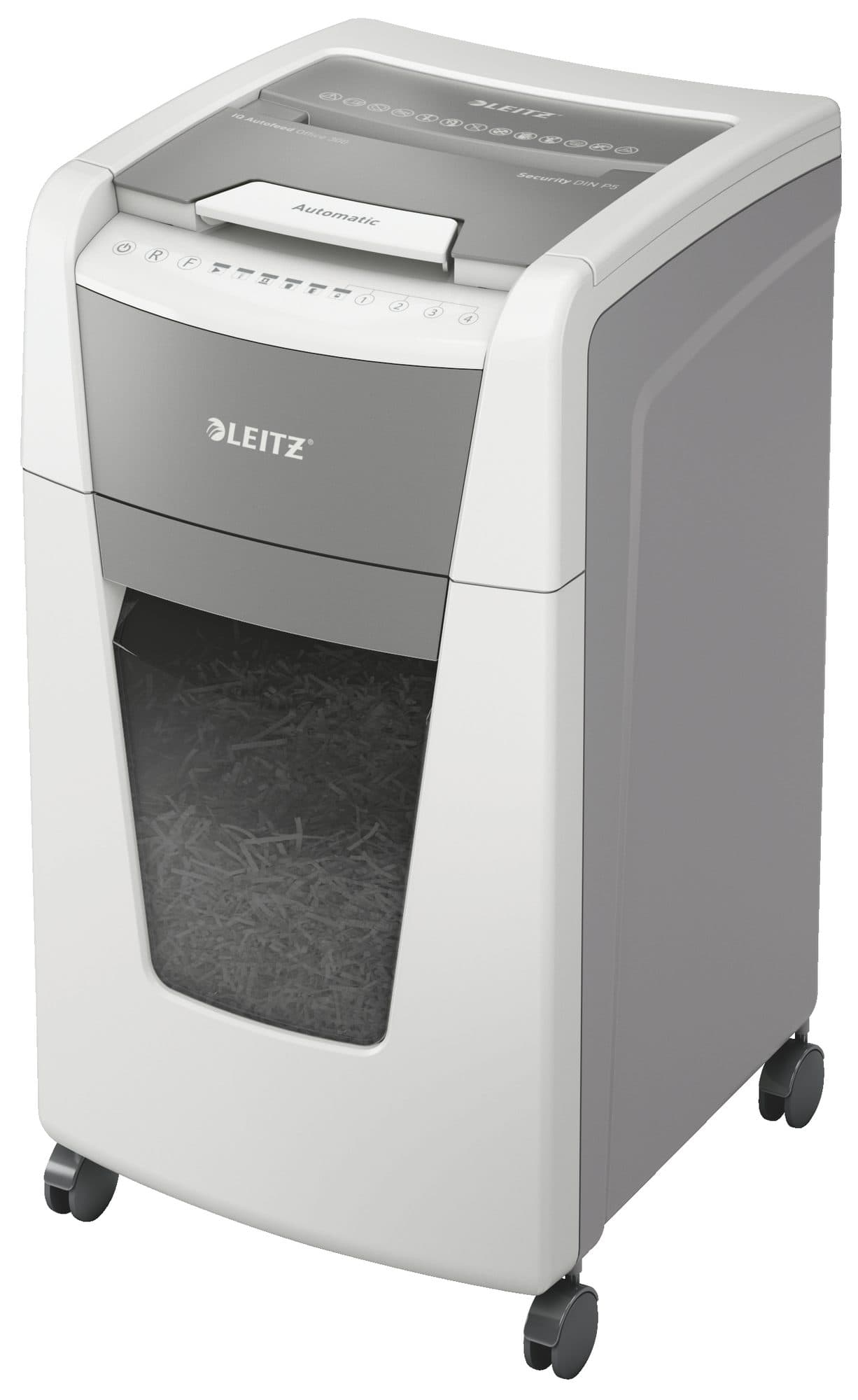 Papiervernietiger Leitz IQ Auto+ Office 300 P5 snippers 2x15mm 3