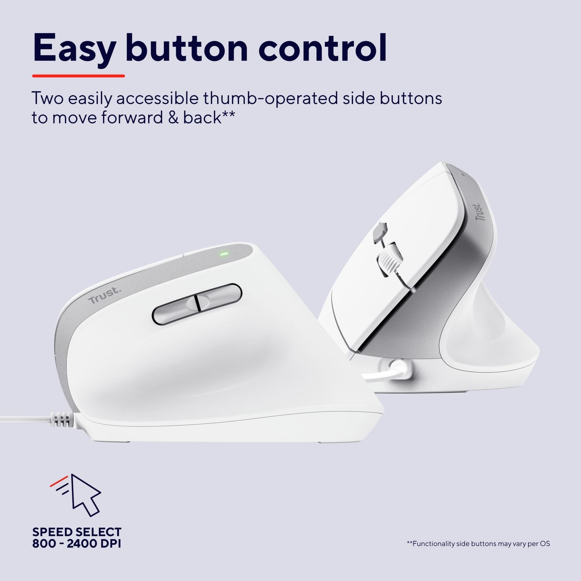 Muis Trust ergonomisch BAYO II wit 5