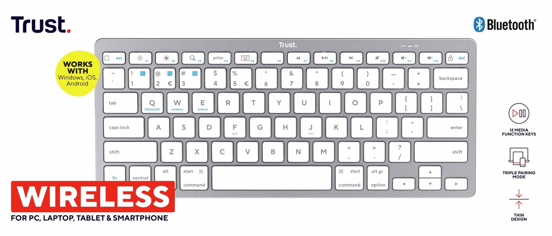 Toetsenbord Trust Basics bluetooth QWERTY 3