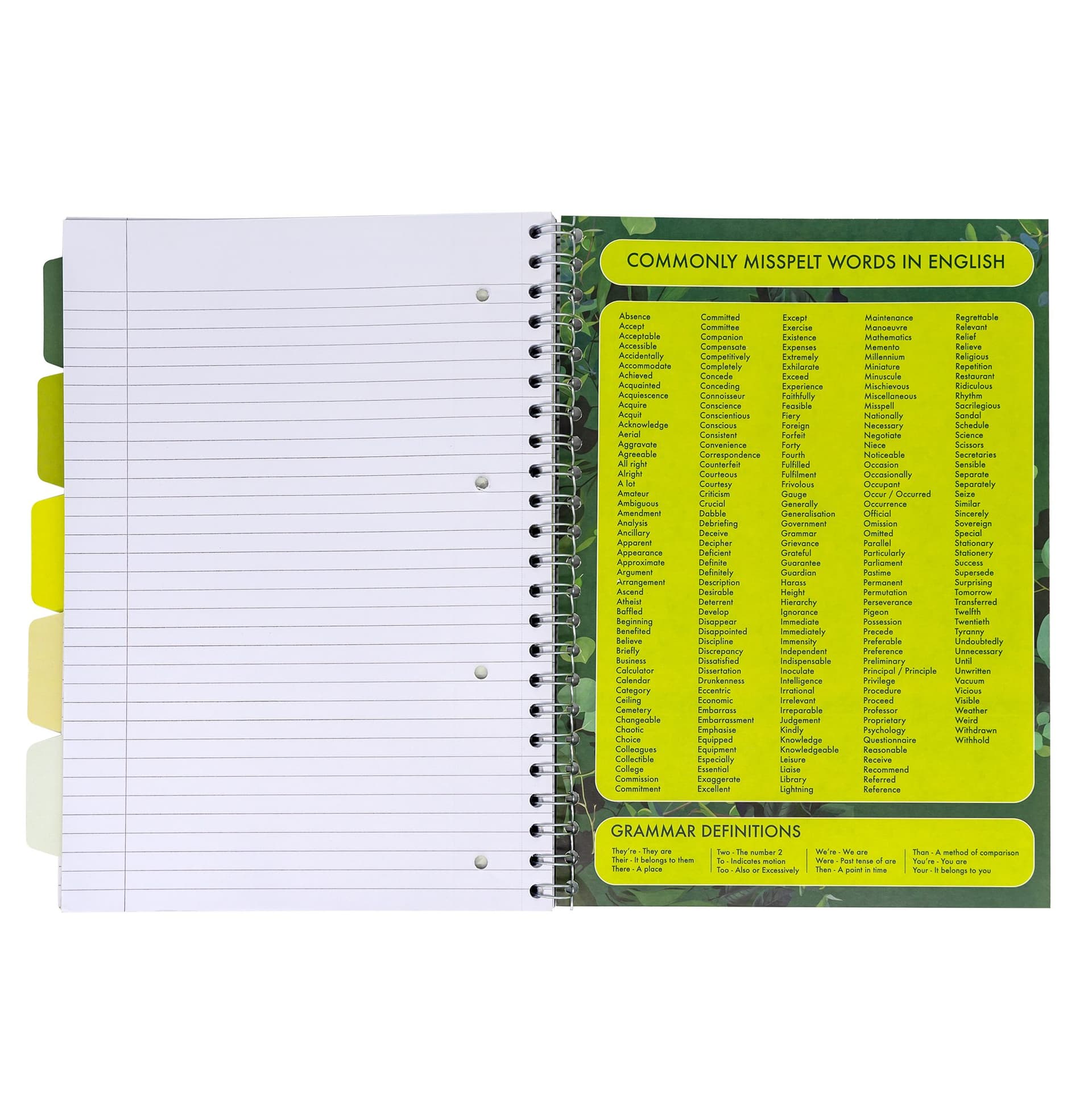 Projectboek Pukka Pad Recycled A4 lijn 5-tabs 4-gaats 200 pagina's 80gr groen 5