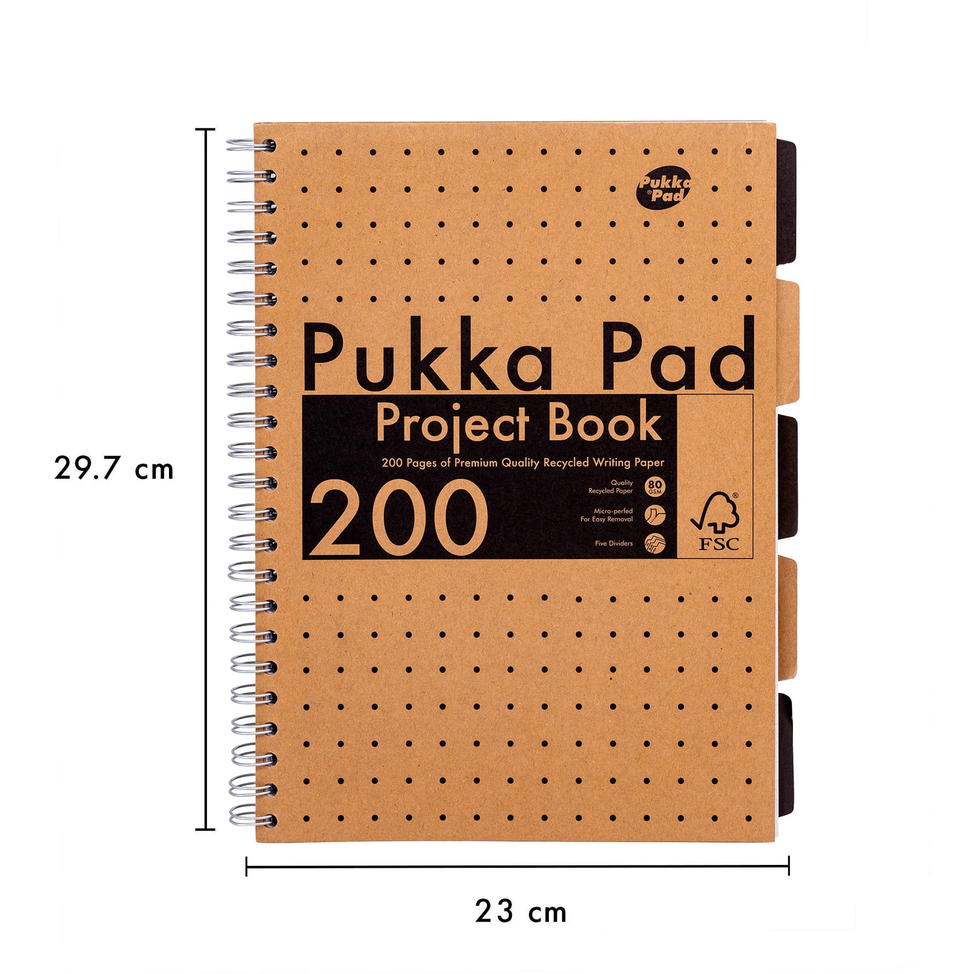 Projectboek Pukka Pad Kraft A4 lijn 5-tabs 200 pagina's 80gr 3