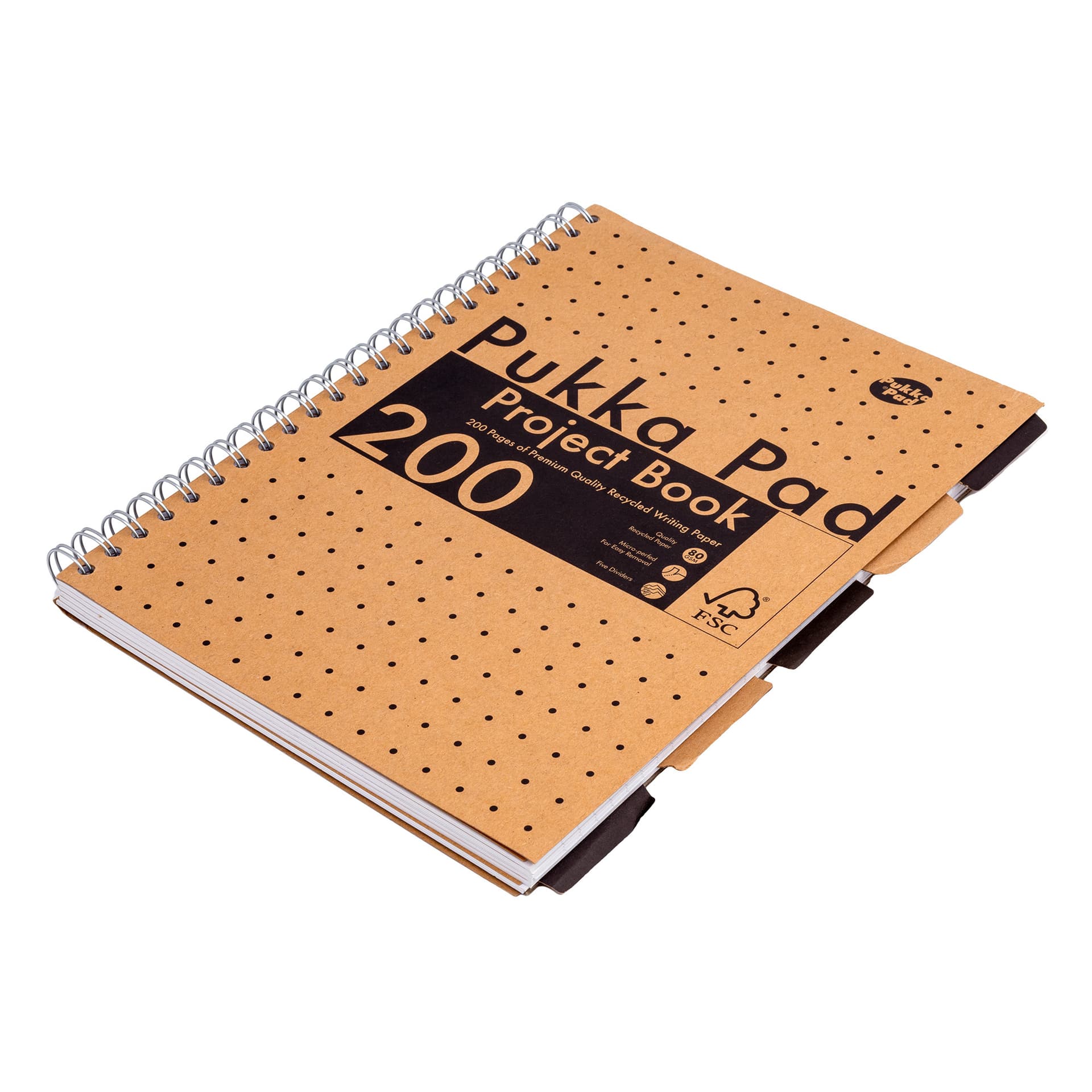Projectboek Pukka Pad Kraft A4 lijn 5-tabs 200 pagina's 80gr 7