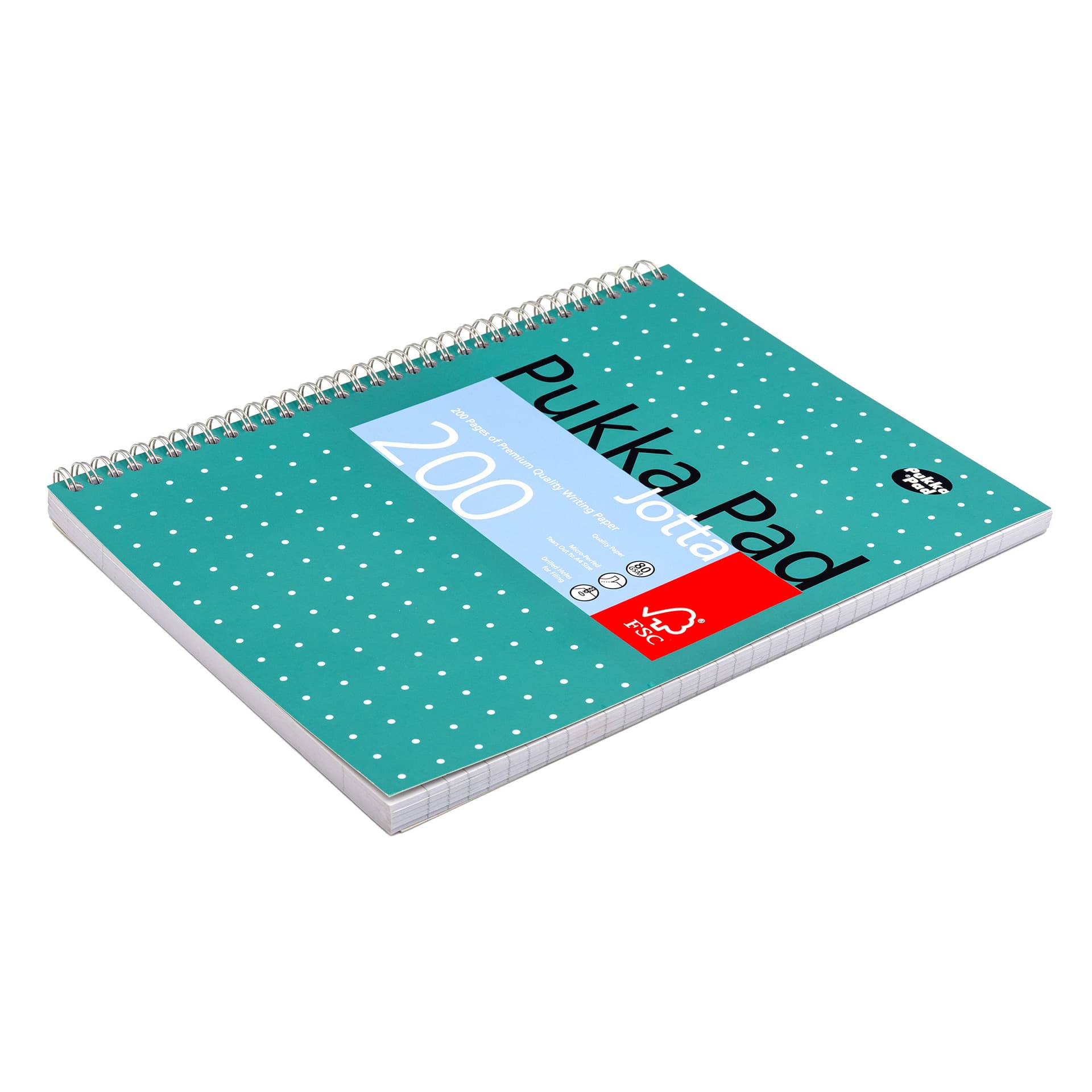 Collegeblok Pukka Pad Jotta A4 lijn 4-gaats 200 pagina's 80gr groen 6