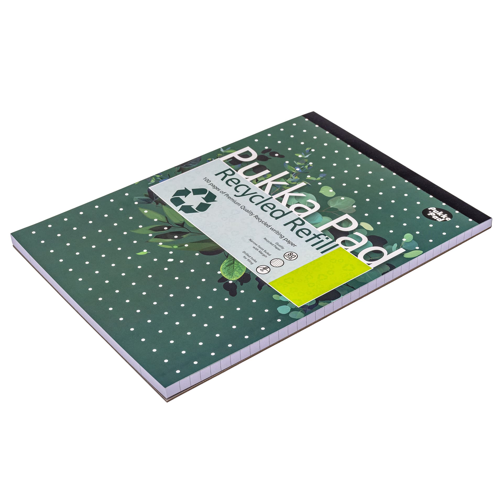 Schrijfblok Pukka Pad Recycled A4 lijn 4-gaats 100 vel 80gr 6