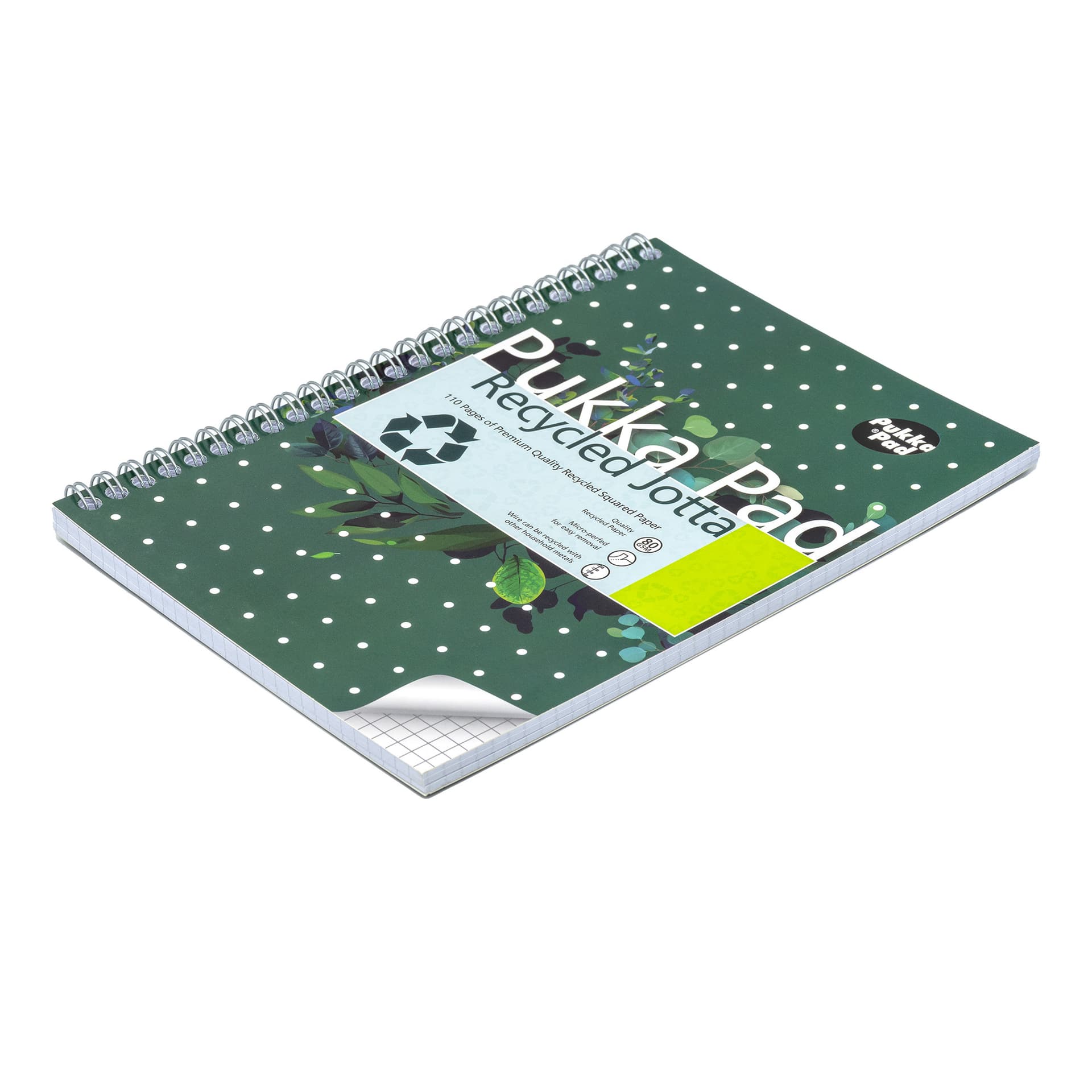 Notitieboek Pukka Pad Jotta A5 ruit 5x5mm 110 pagina's 80gr groen 5