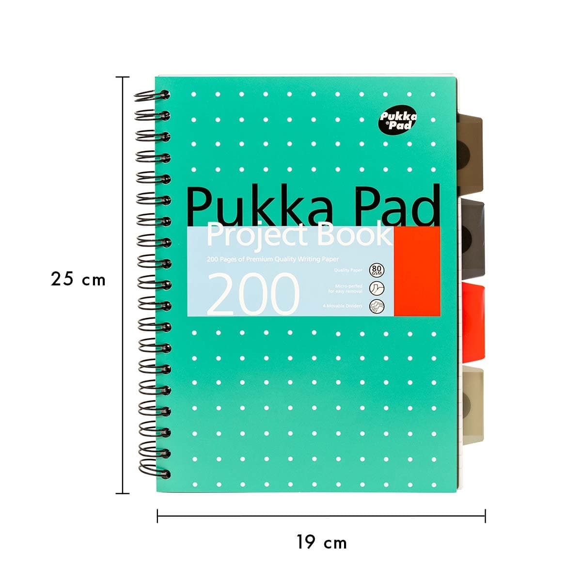 Projectboek Pukka Pad Metallic B5 lijn 4-tabs 200 pagina's 80gr groen 3