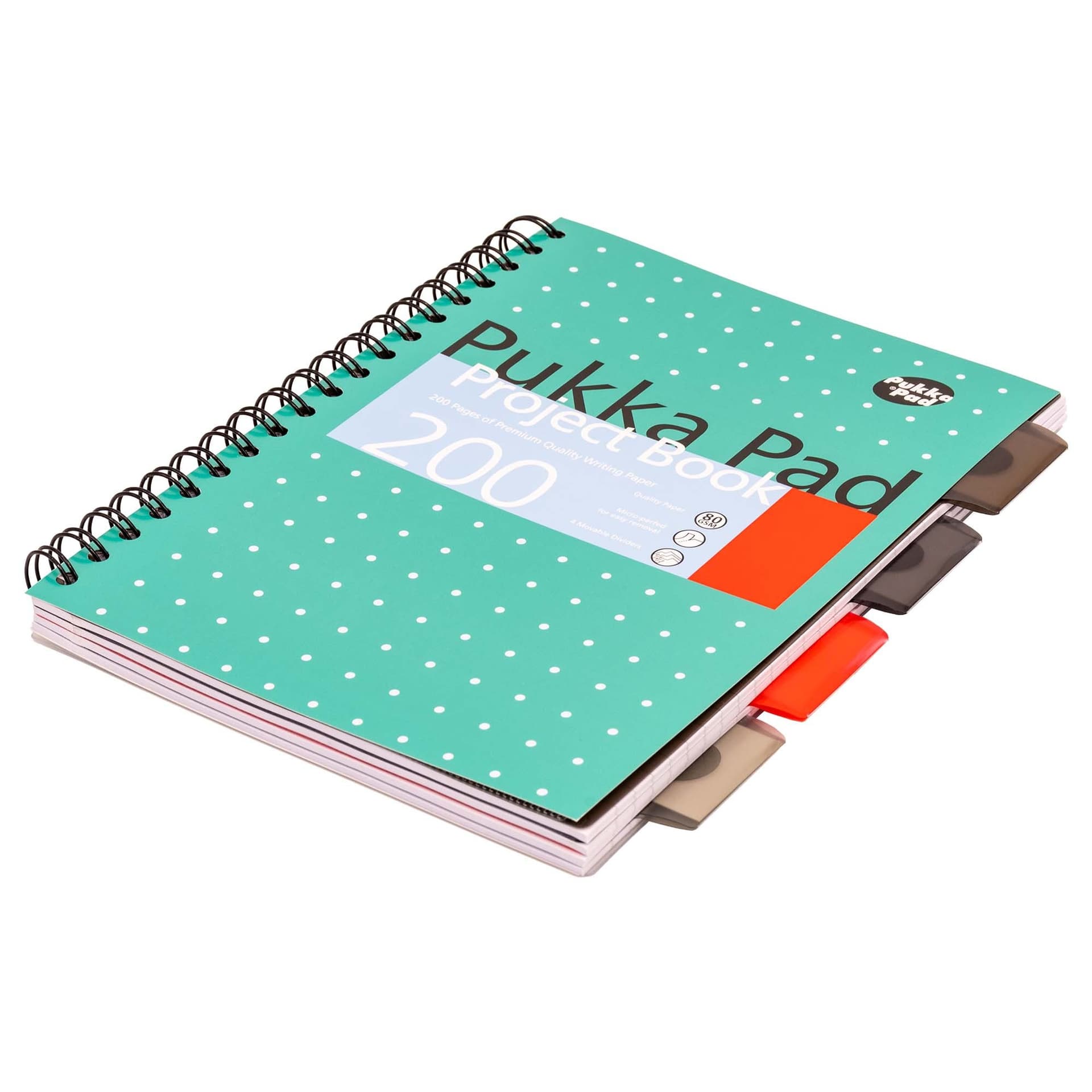 Projectboek Pukka Pad Metallic B5 lijn 4-tabs 200 pagina's 80gr groen 4