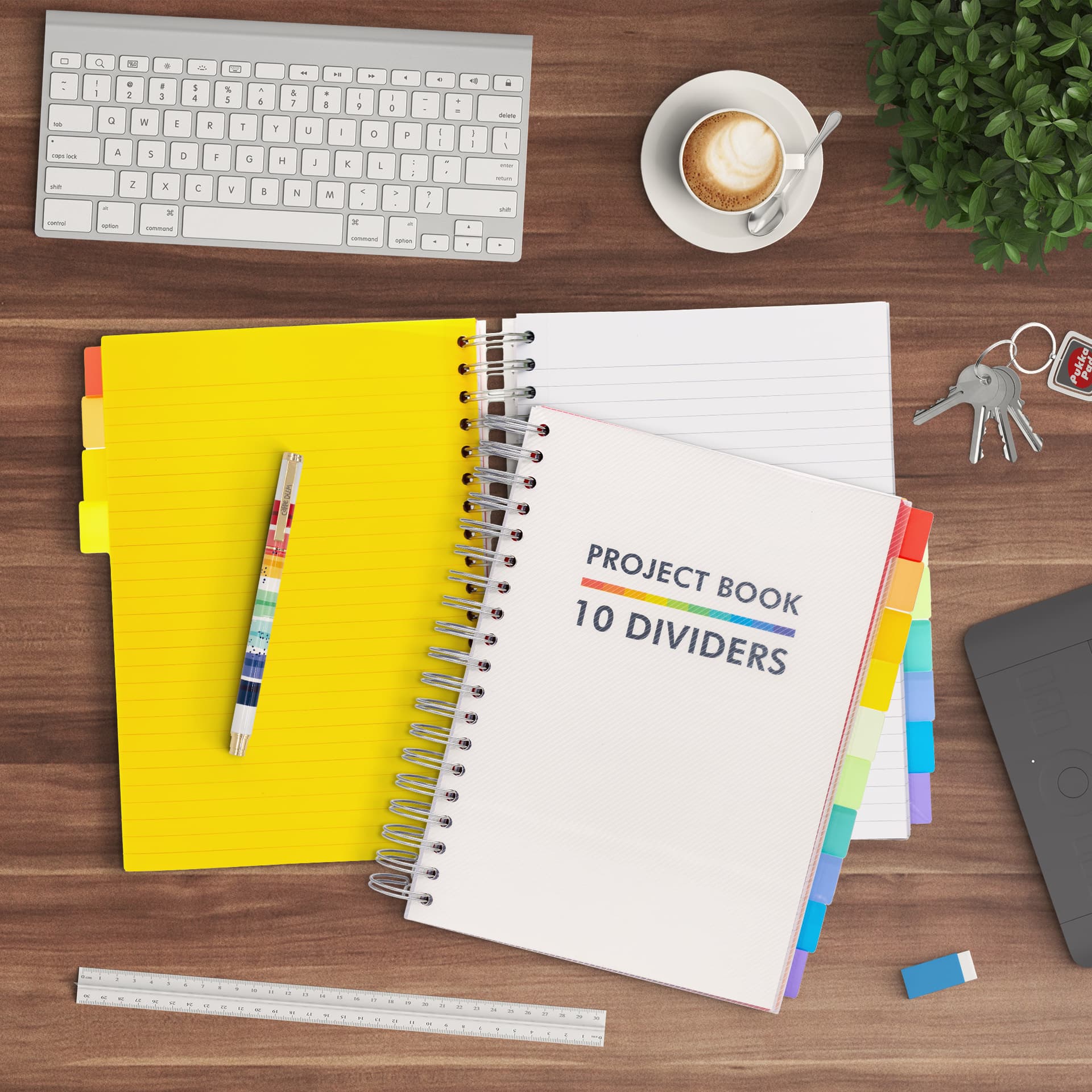 Projectboek Pukka Pad White B5 lijn 10-tabs 400 pagina's 80gr 7