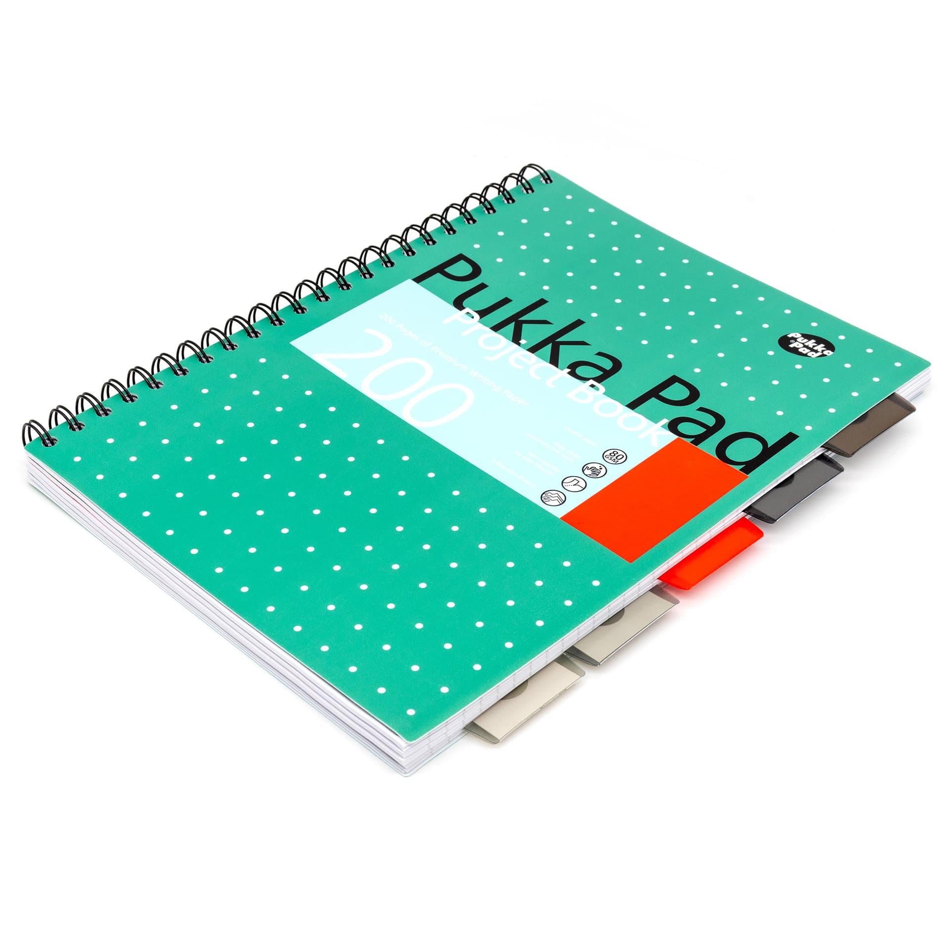 Projectboek Pukka Pad Metallic A4 lijn 5-tabs 200 pagina's 80gr groen 4