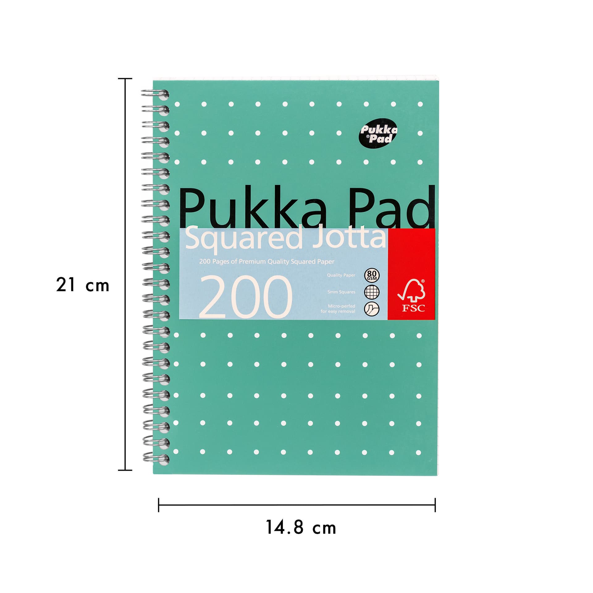 Notitieboek Pukka Pad Jotta A5 ruit 5x5mm 200 pagina's 80gr groen 3