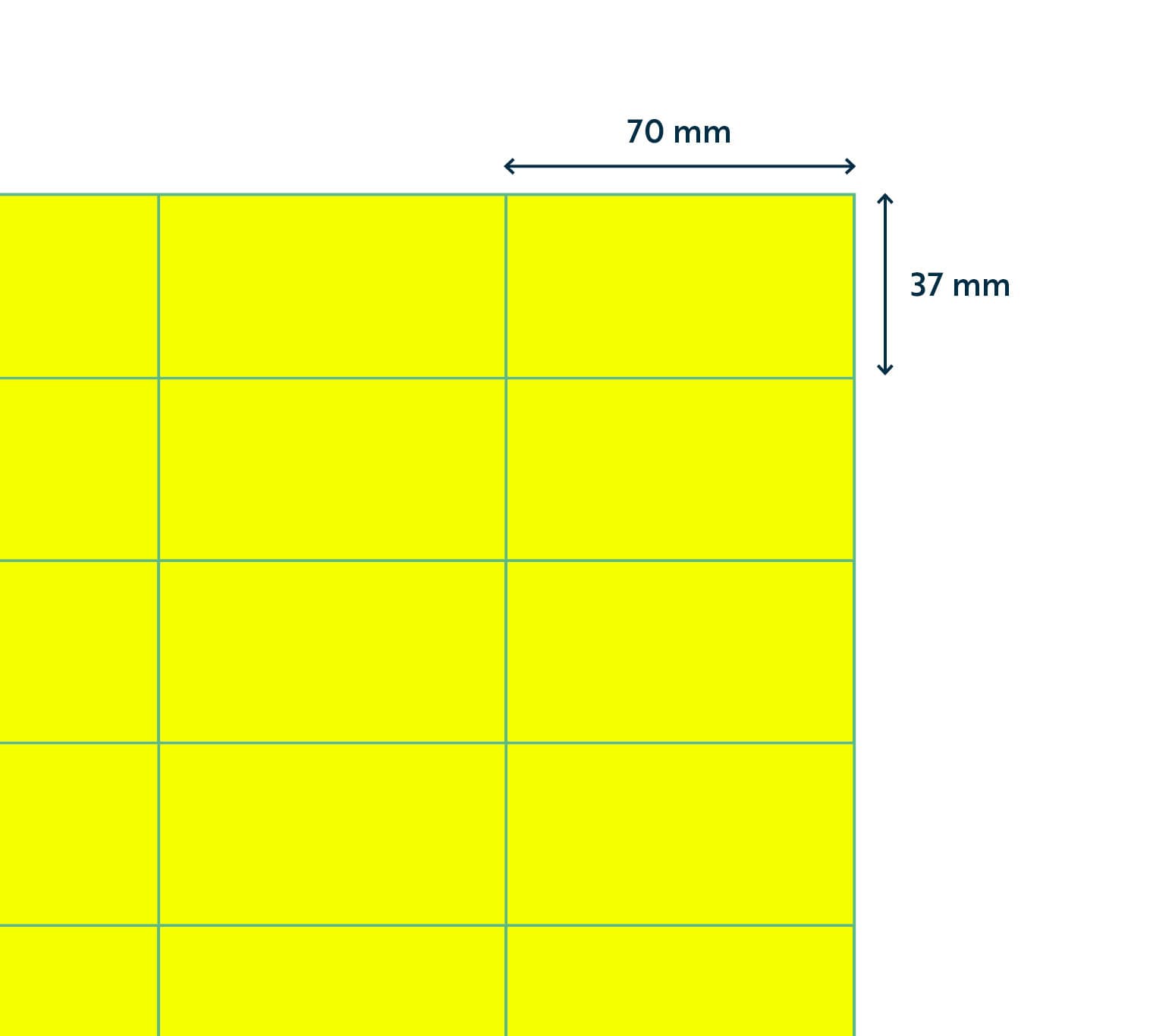 Etiket Rillprint 70x37mm fluor geel 2400 stuks 2