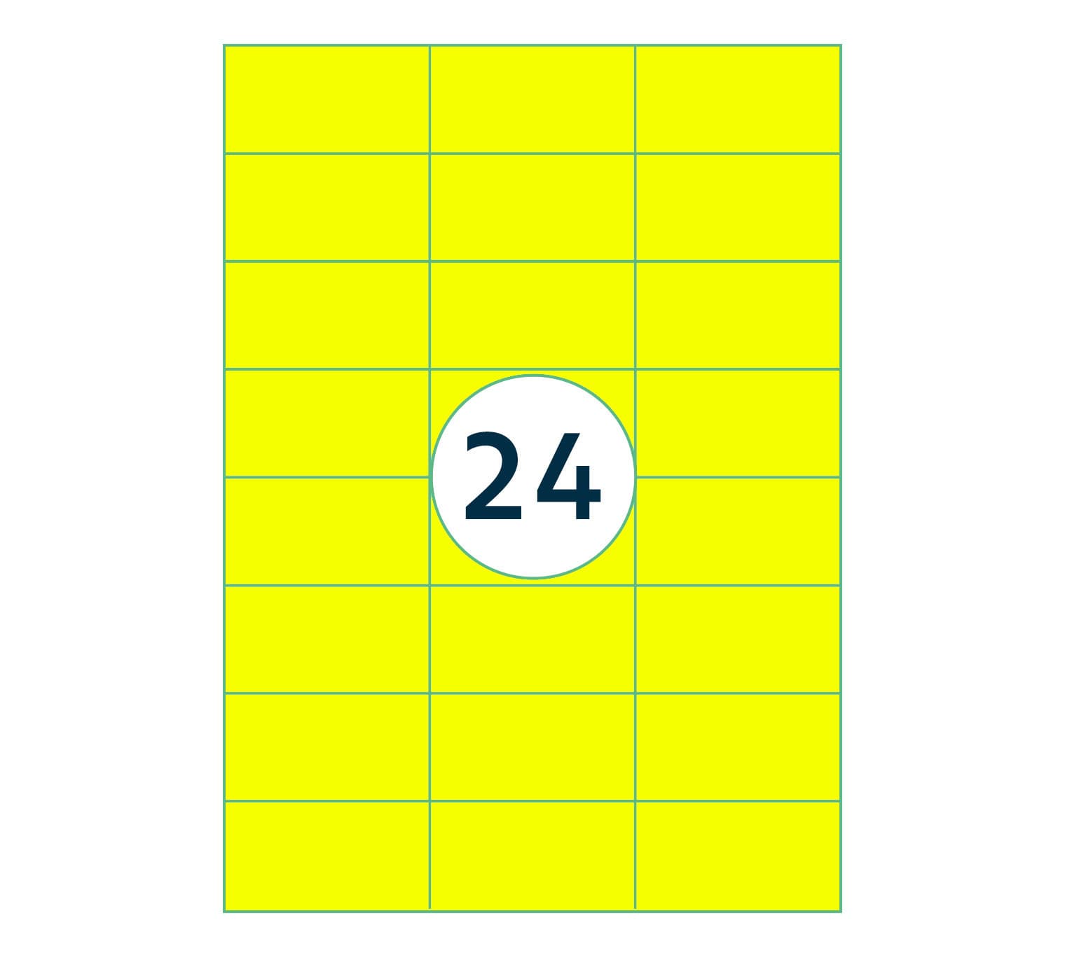 Etiket Rillprint 70x37mm fluor geel 2400 stuks 3