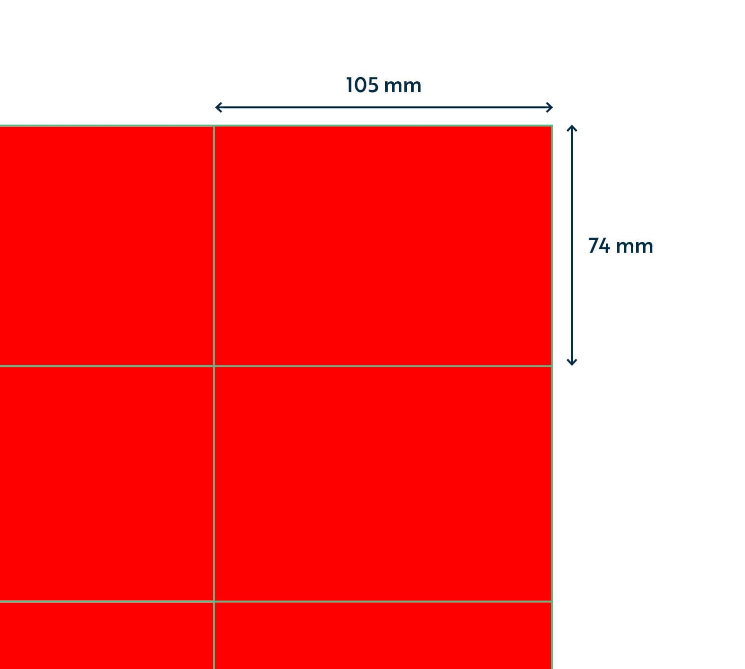 Etiket Rillprint 105x74mm fluor rood 800 stuks 2