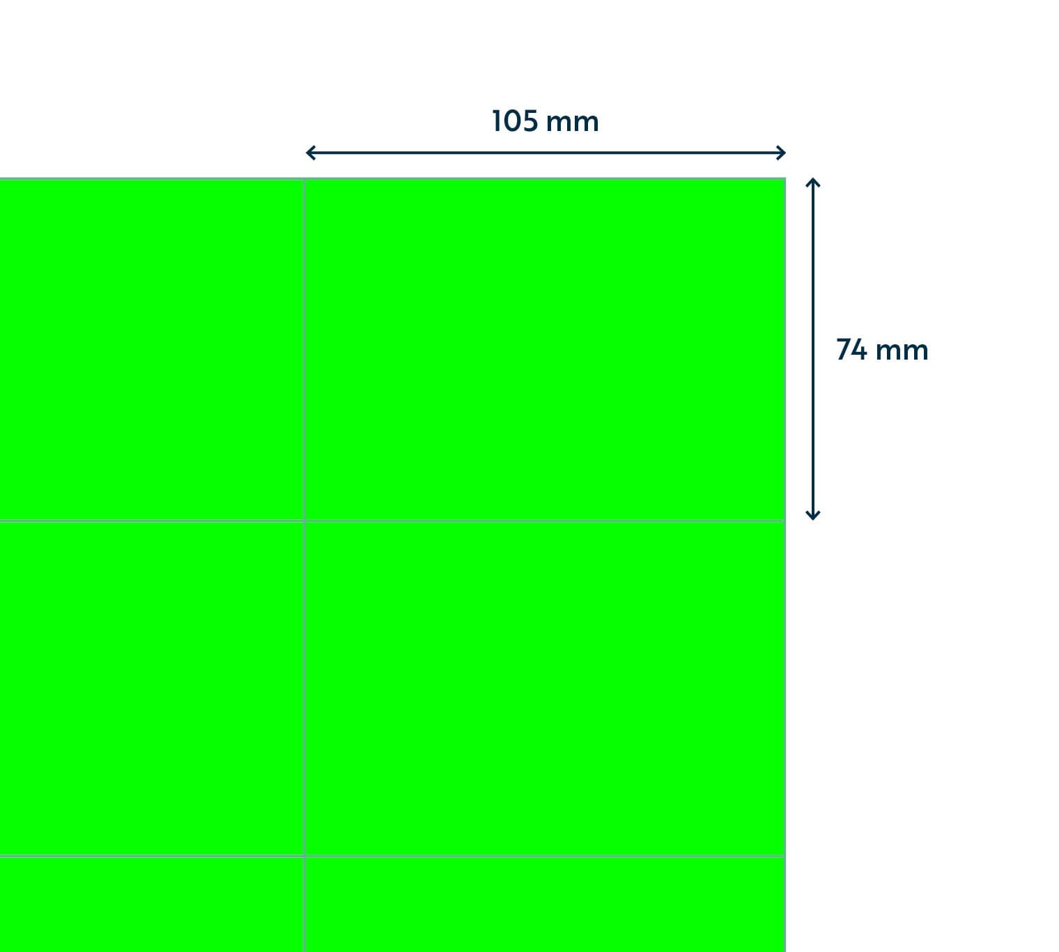Etiket Rillprint 105x74mm fluor groen 800 stuks 2