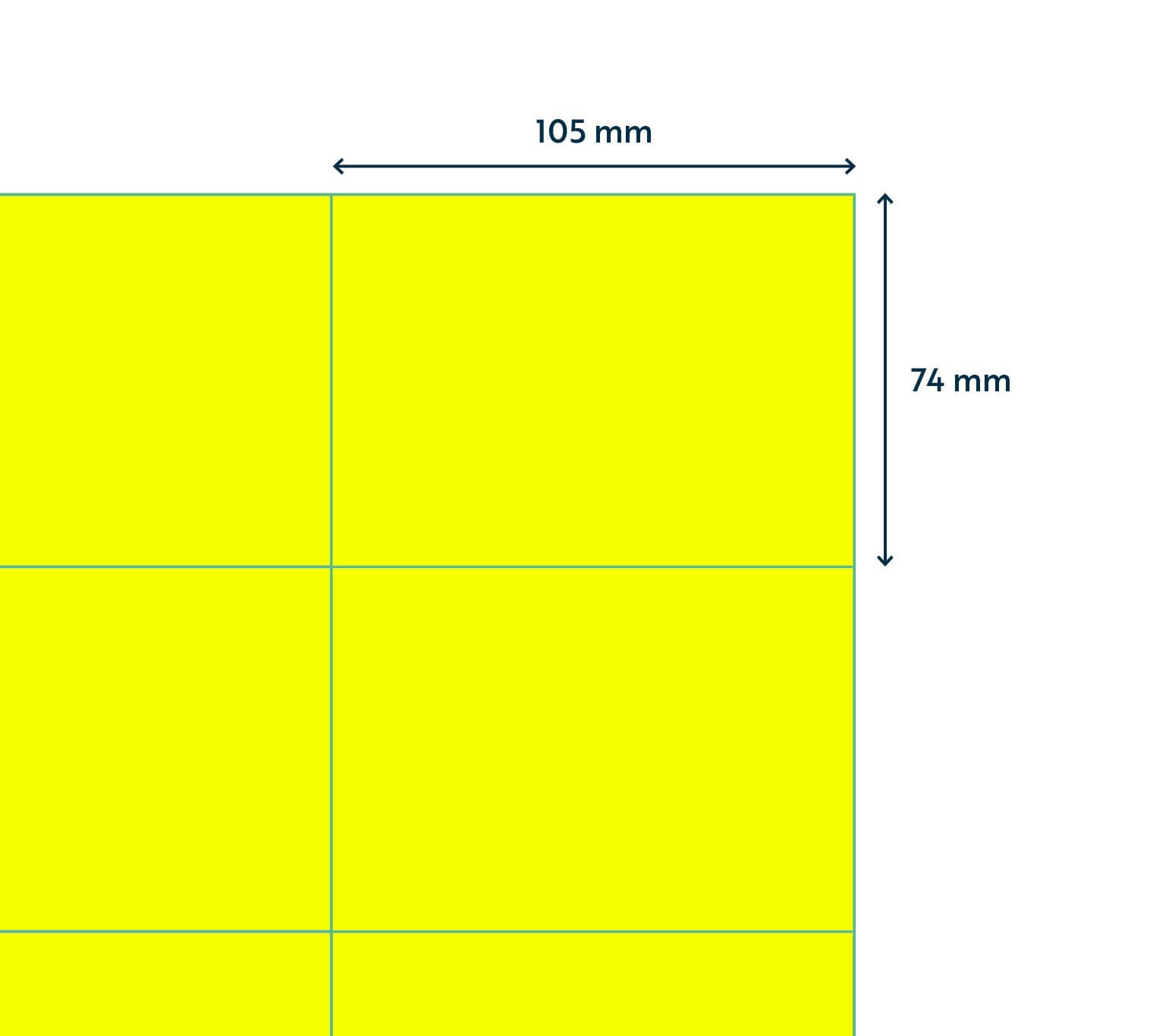 Etiket Rillprint 105x74mm fluor geel 800 stuks 2