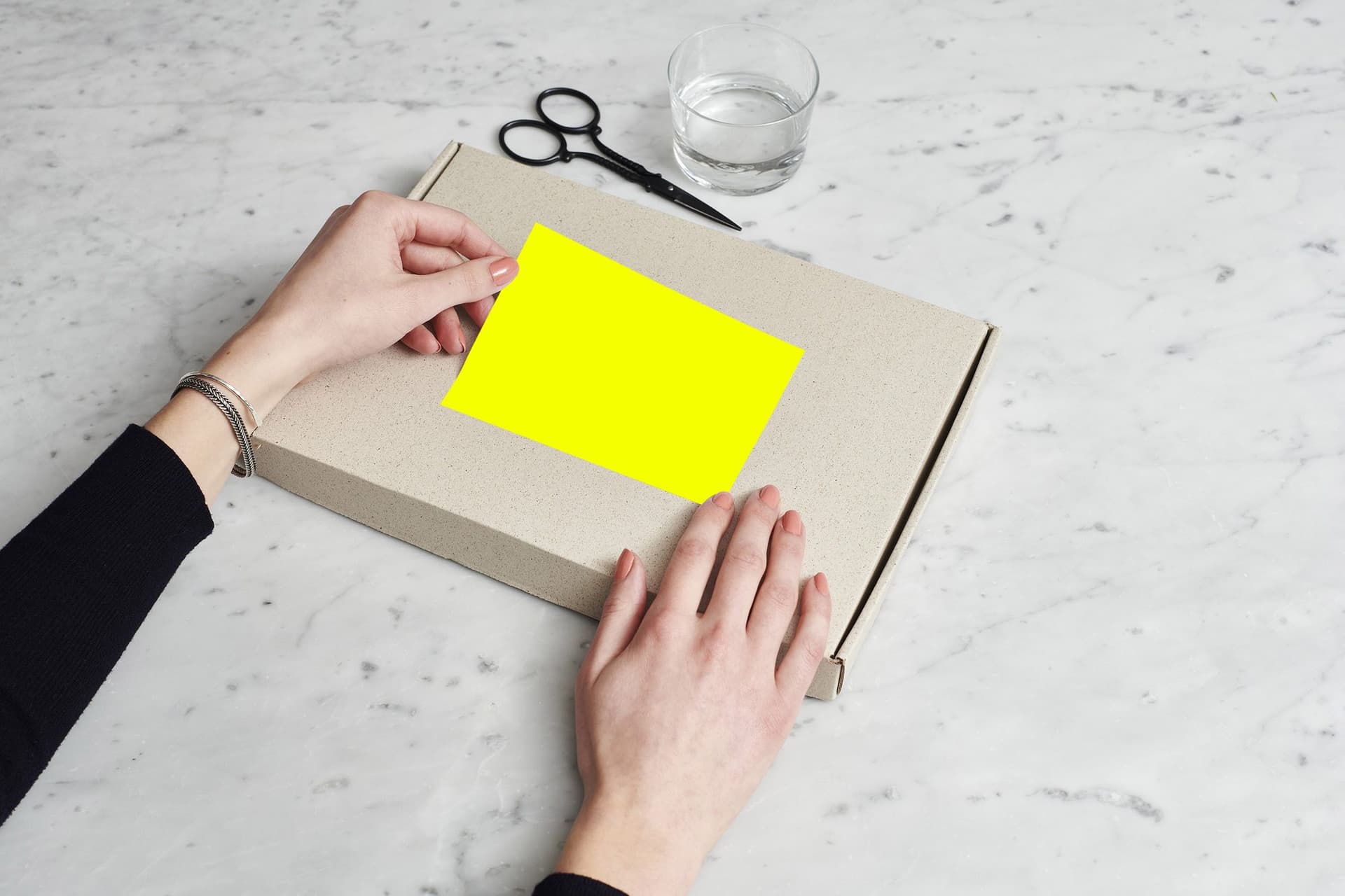 Etiket Rillprint 105x74mm fluor geel 800 stuks 4