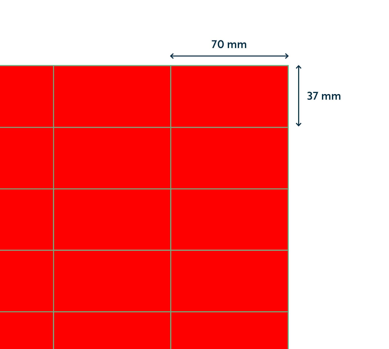 Etiket Rillprint 70x37mm fluor rood 2400 stuks 2