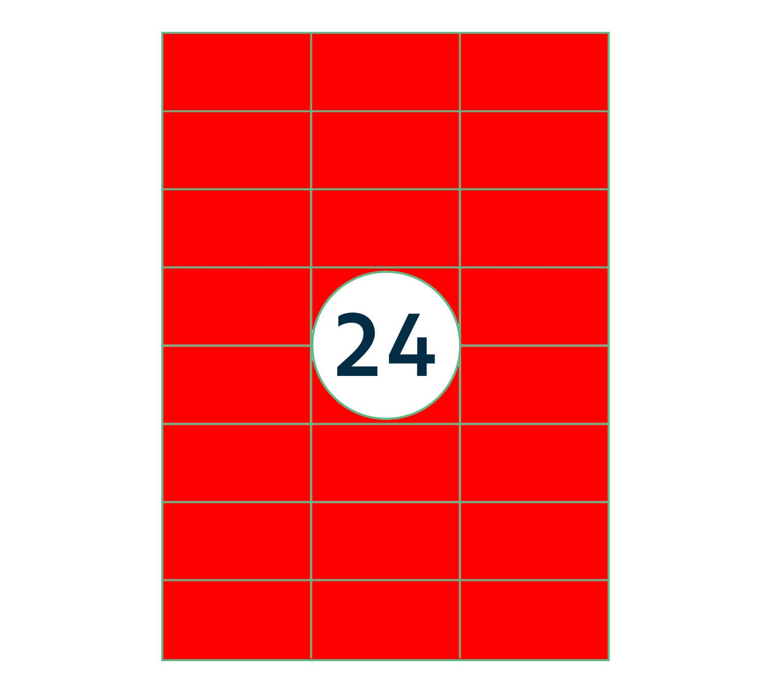Etiket Rillprint 70x37mm fluor rood 2400 stuks 3