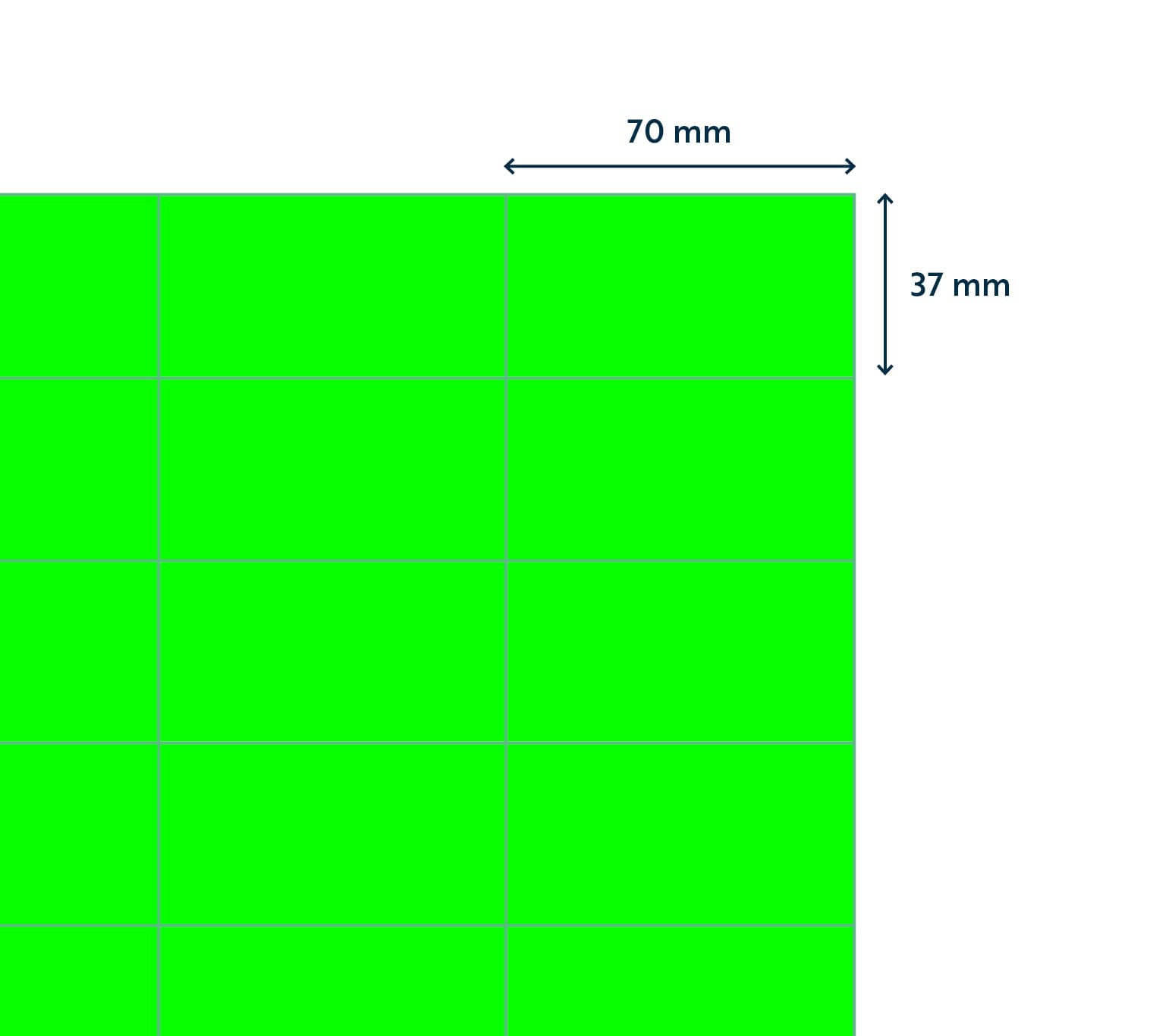 Etiket Rillprint 70x37mm fluor groen 2400 stuks 2
