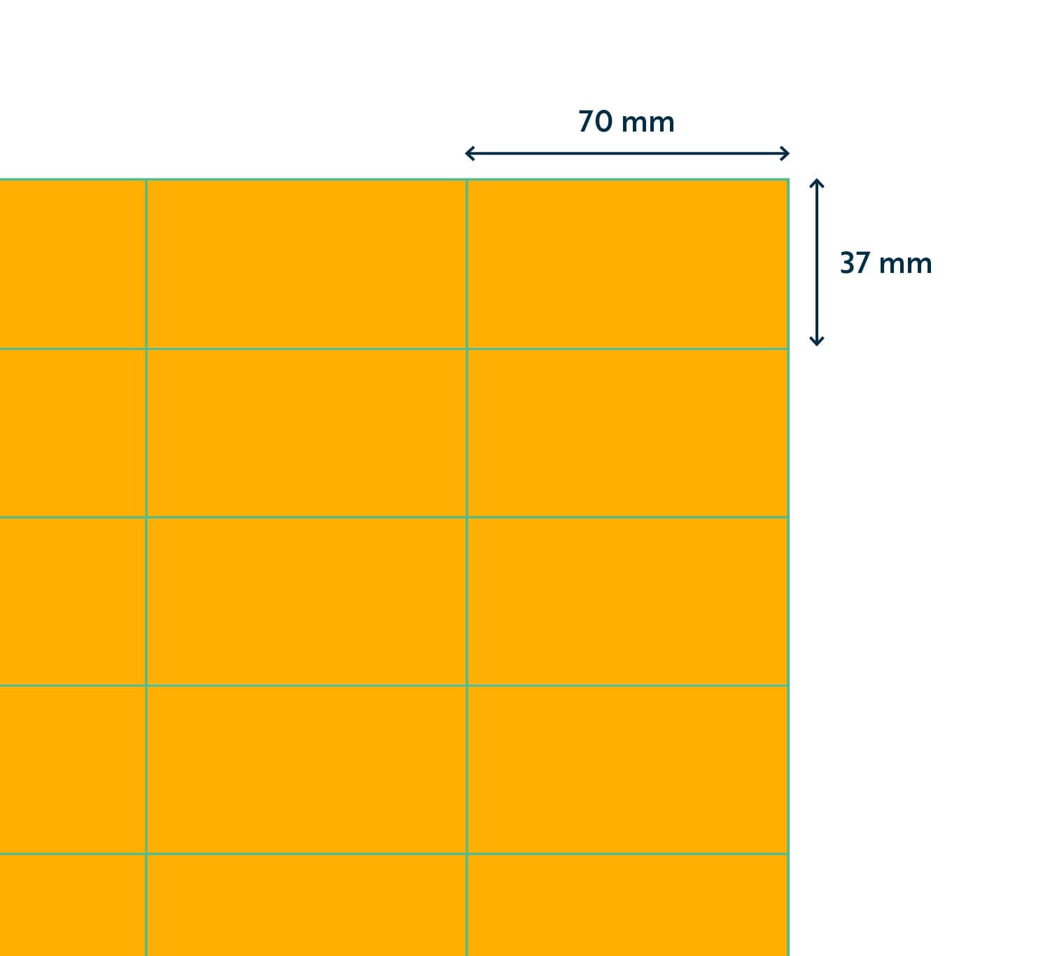 Etiket Rillprint 70x37mm fluor oranje 2400 stuks 2