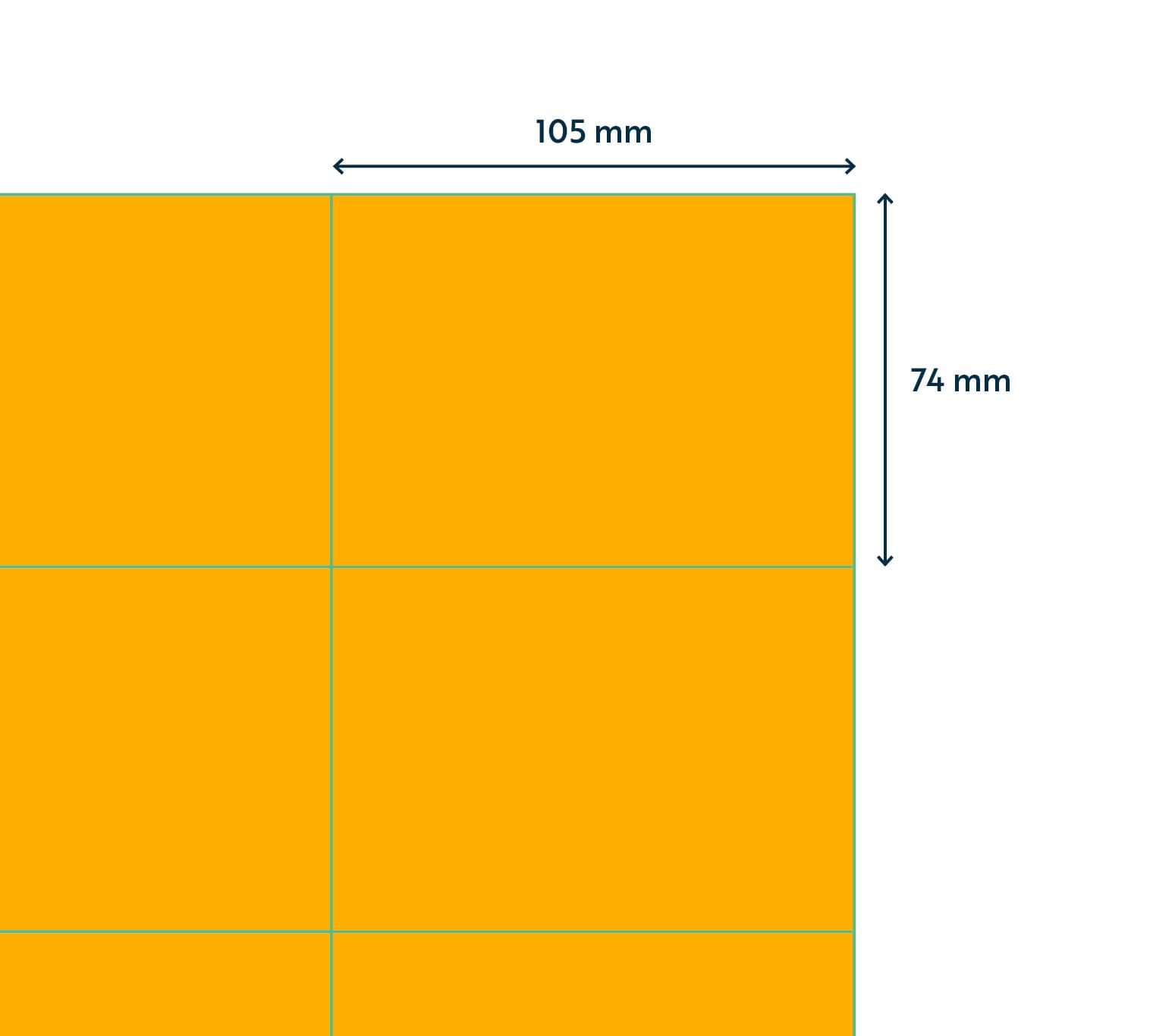 Etiket Rillprint 105x74mm fluor oranje 800 stuks 2