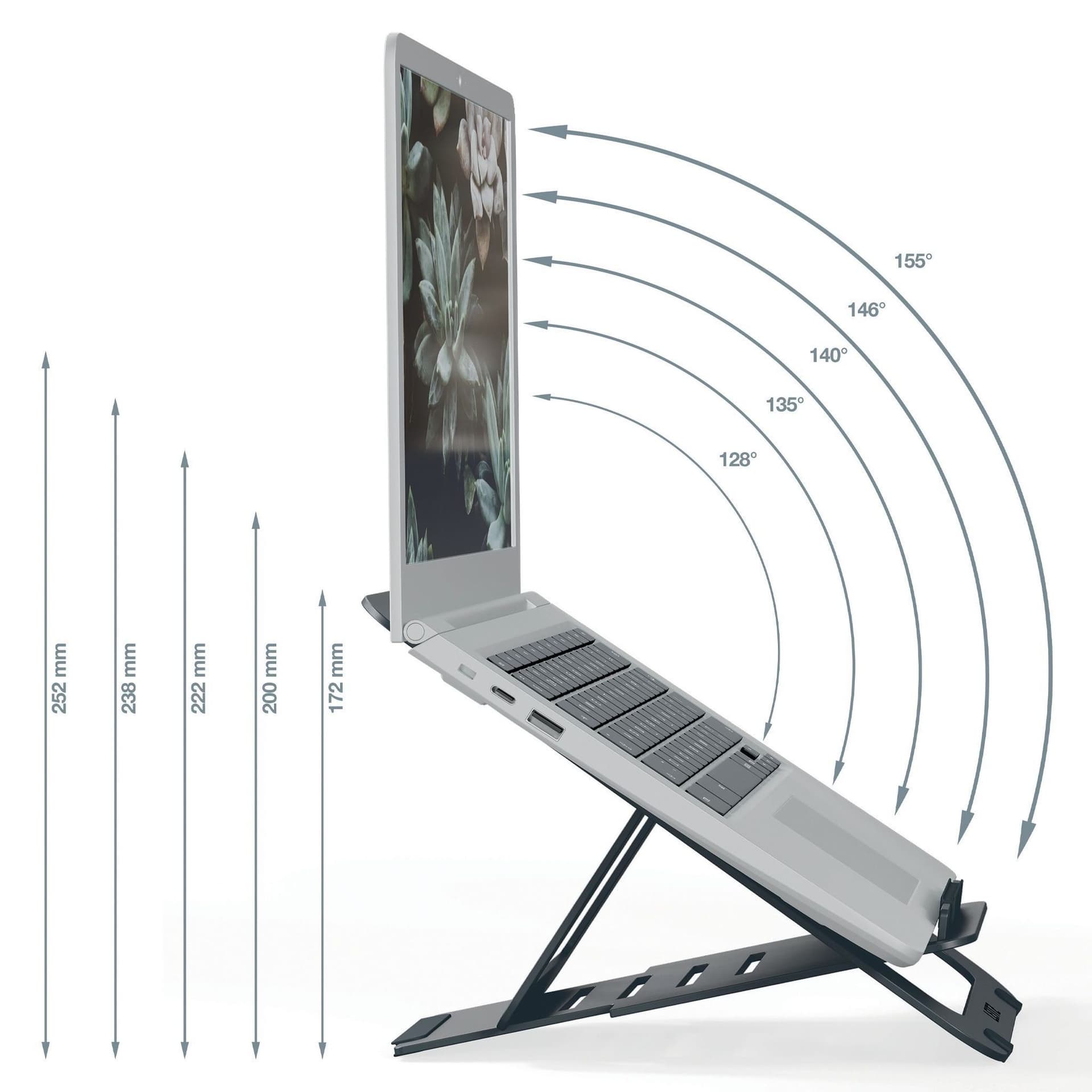Laptopstandaard Leitz Ergo Aluminium plat verstelbaar 2