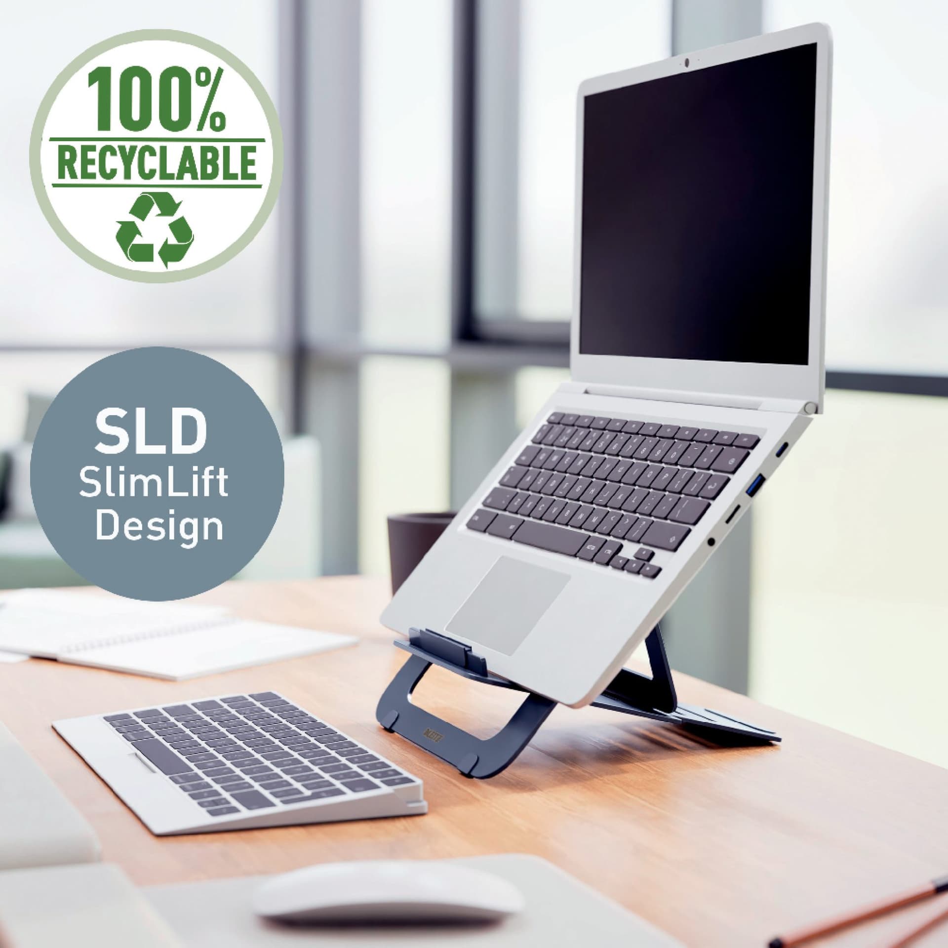 Laptopstandaard Leitz Ergo Aluminium plat verstelbaar 7