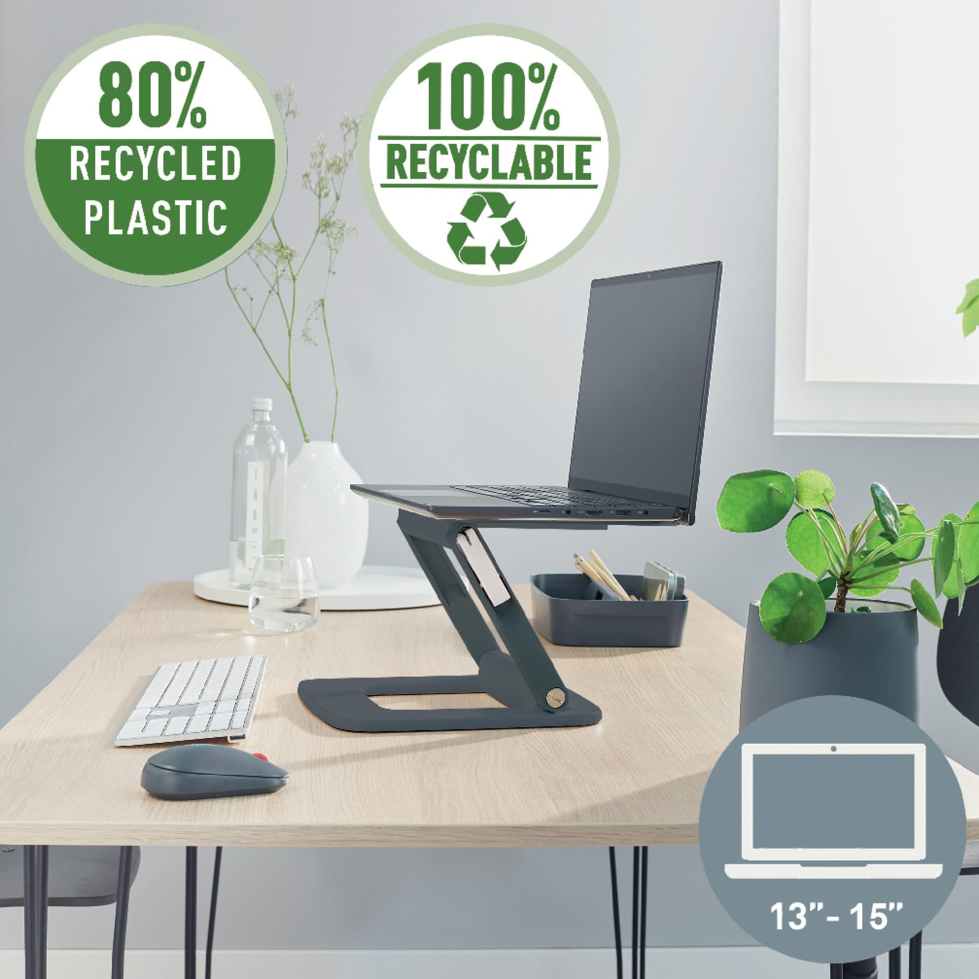 Laptopstandaard Leitz Ergo verstelbare multihoek grijs 5